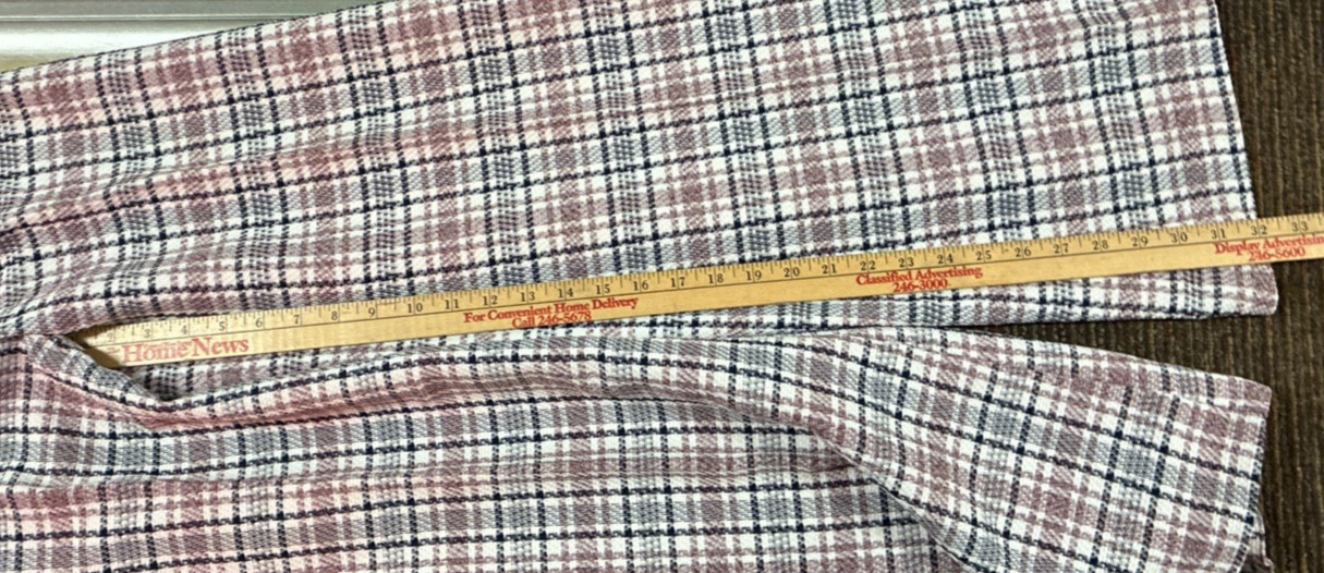 Vintage 1970s Plaid Women’s Bell Bottoms Pants Size 7 w/Belt – with Tags