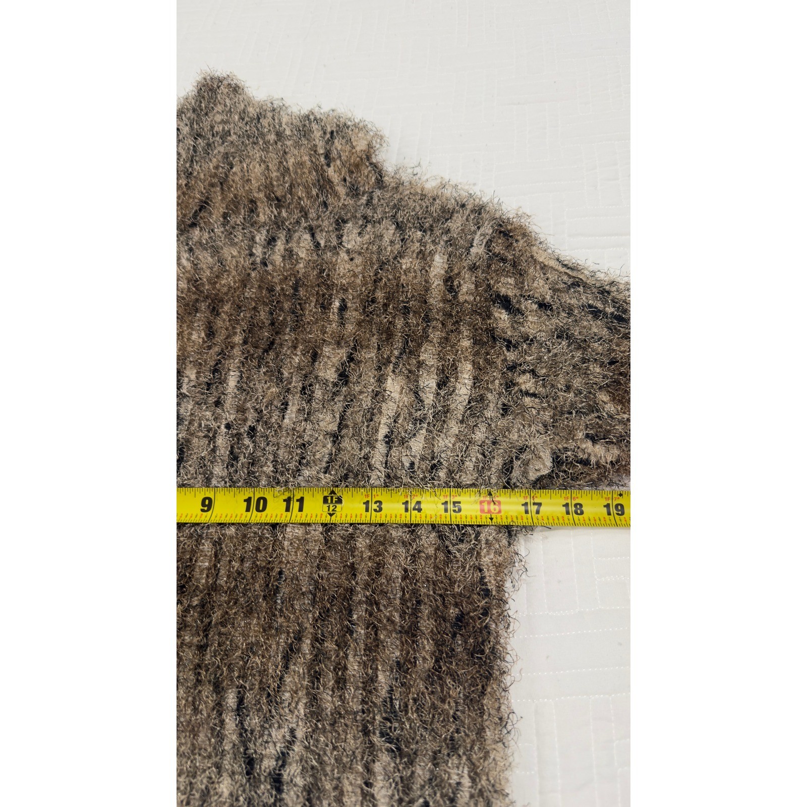 Jacobson’s Vintage Eyelash Knit Sweater Brown Black Fuzzy Mock Neck Large