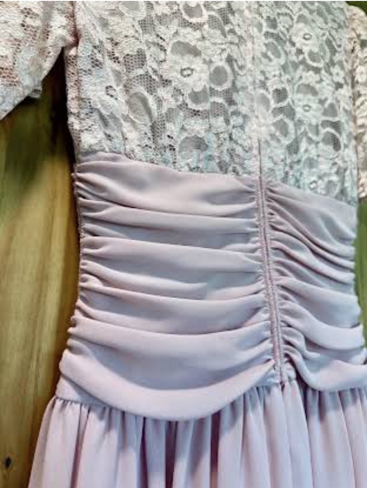 Vintage ILGWU Women’s Union Made Pink Lace Midi Dress Sheer Romantic Size 8 USA