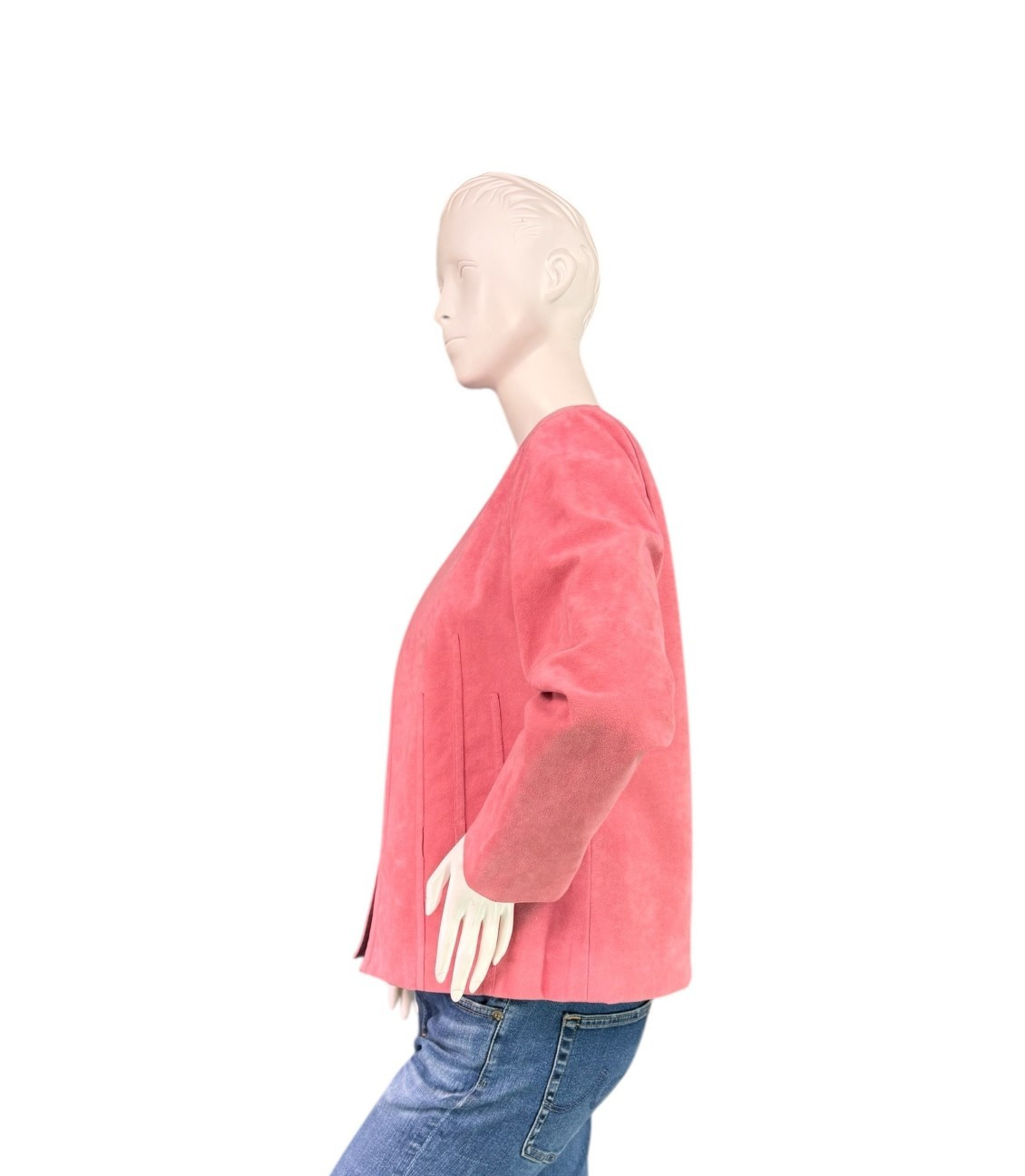 Vintage 70s Gino Rossi x Wilson Ultrasuede Pink Open Jacket Made in USA Size M