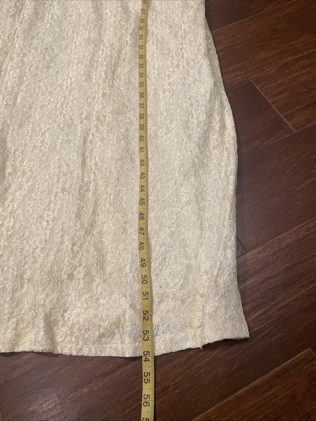 Vintage Speed Fashion Ivory Long Lined Dress Lace Size 19 Wedding