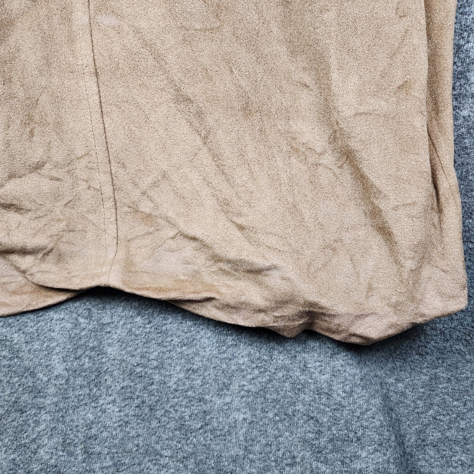 Cordana Wellington Long Coat Womens L Tan Vintage USA Union Made Faux Suede