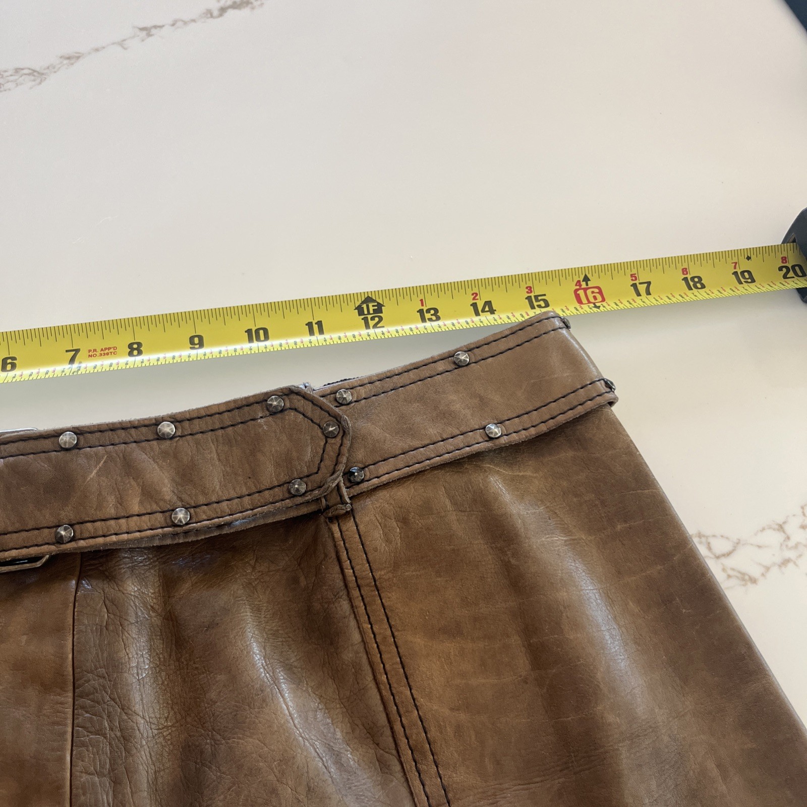 Vintage 60’s Beatle Vibe Women’s Leather Mini Skirt. Size 6 To 8 Cordoba London
