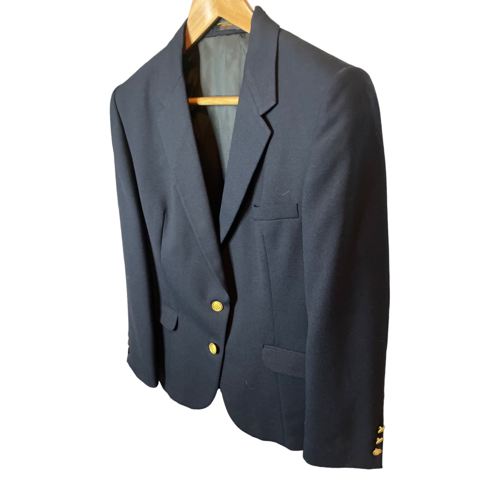 Vintage 90s Y2K Lady Beall Navy Blue Nautical Womens Blazer with Gold Buttons