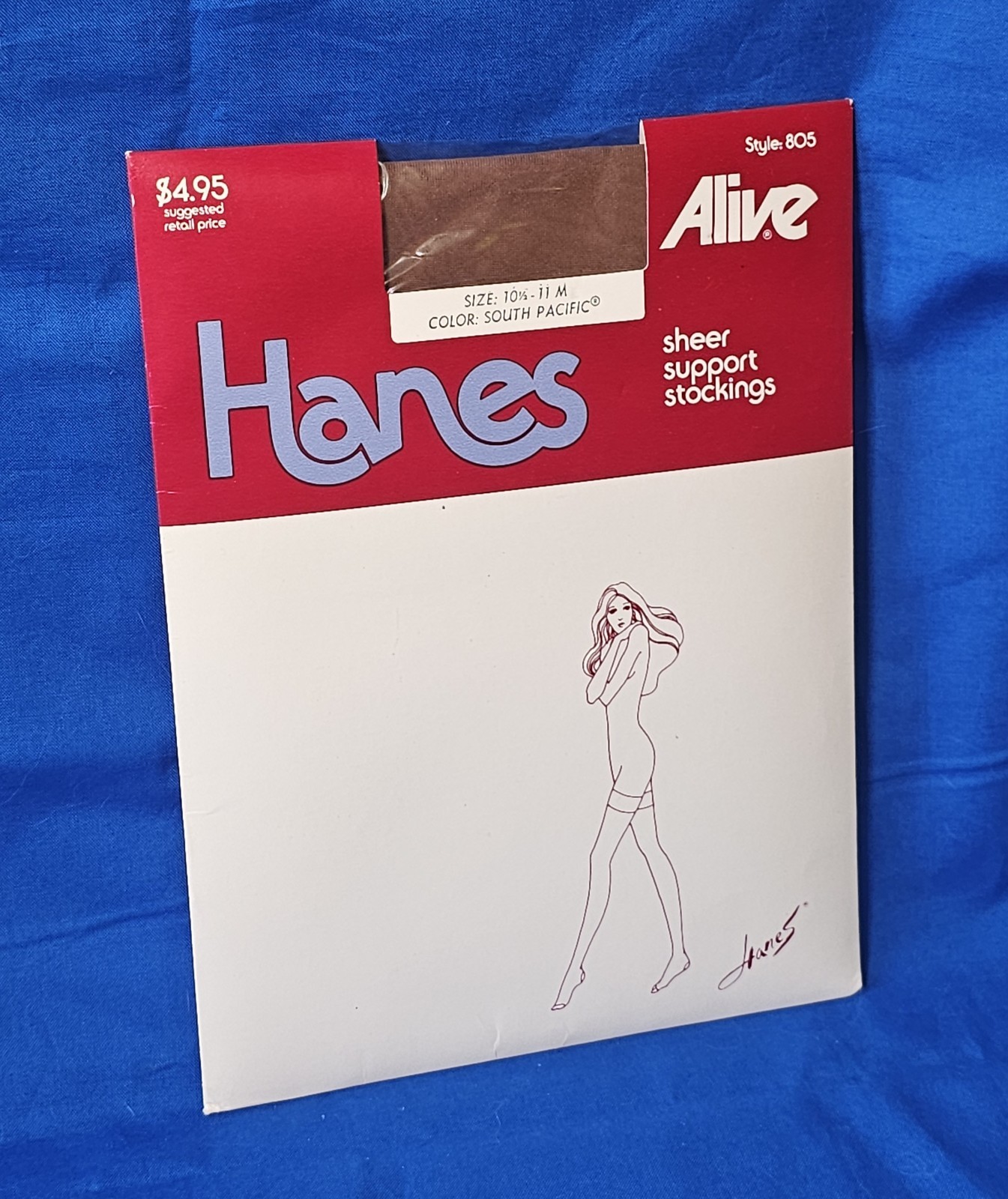 VTG Hanes Alive Sheer Support Nylon Stockings (Sz 10½-11 M) South Pacific – 805