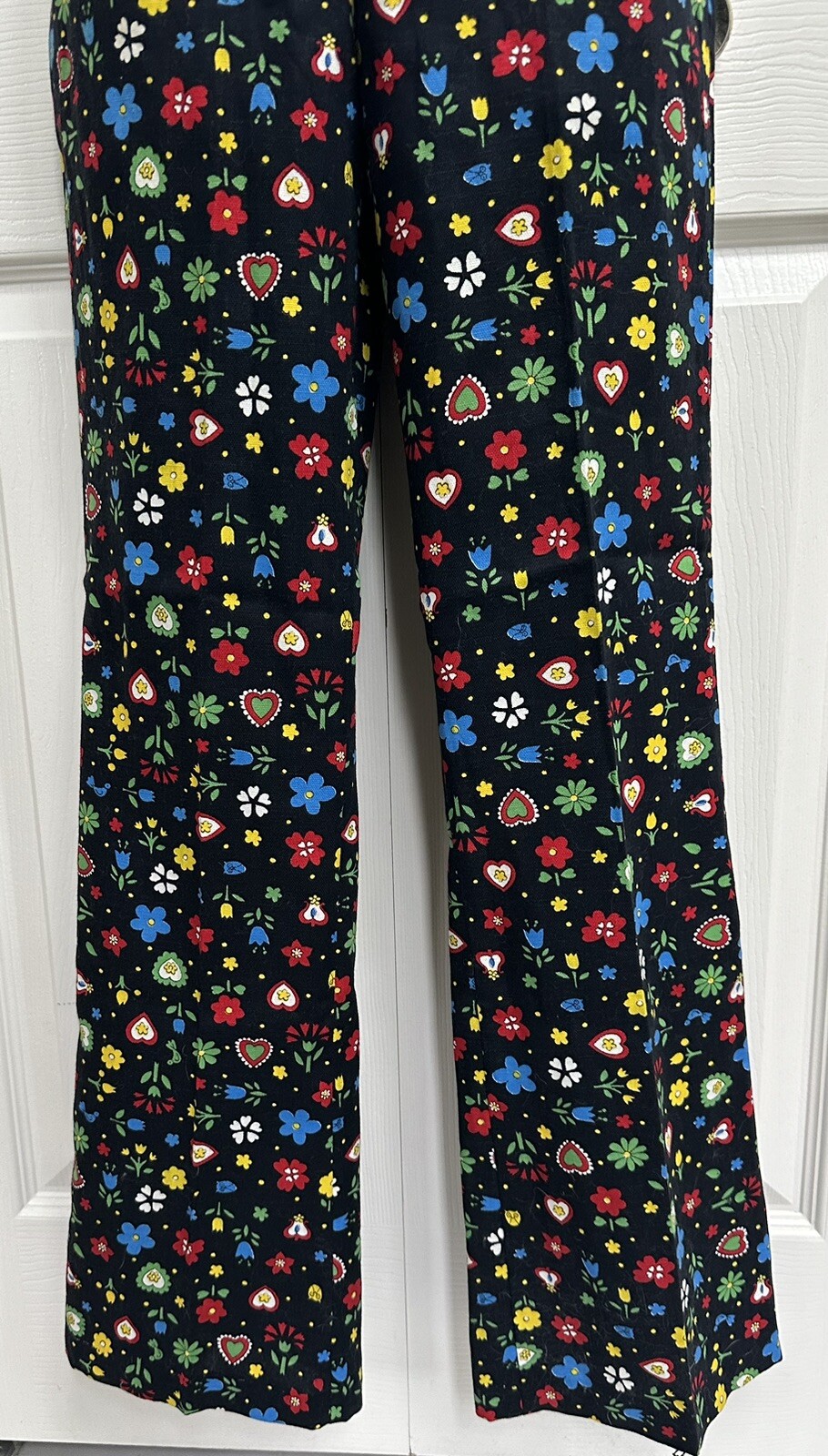 Rare 1970s Novelty Folk Art Print SZ 5 Jumpsuit Playsuit Overalls PRISTINE