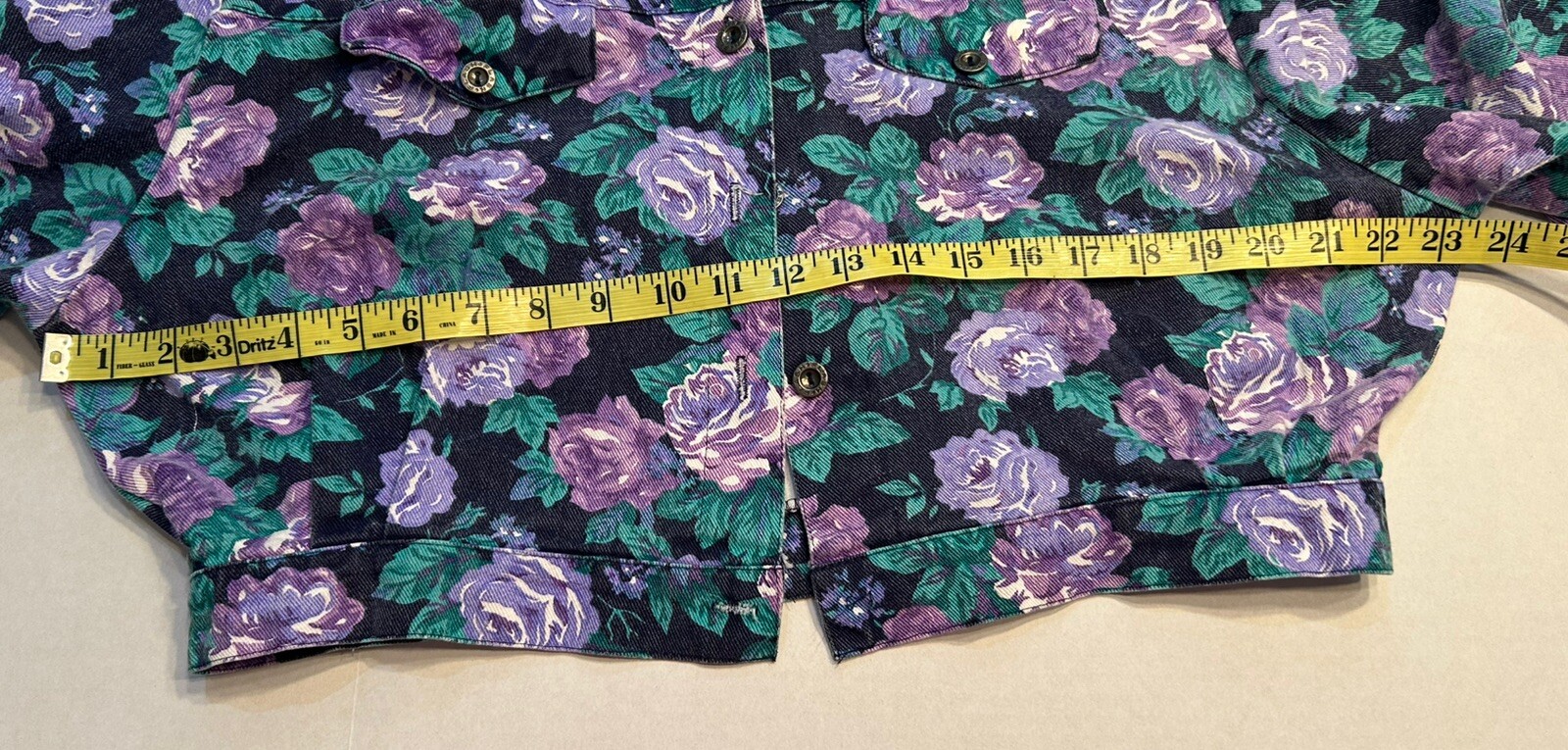 Flash Clothing Company LA 80s Denim Floral High Waist Skirt Size 9 Jacket Sz M