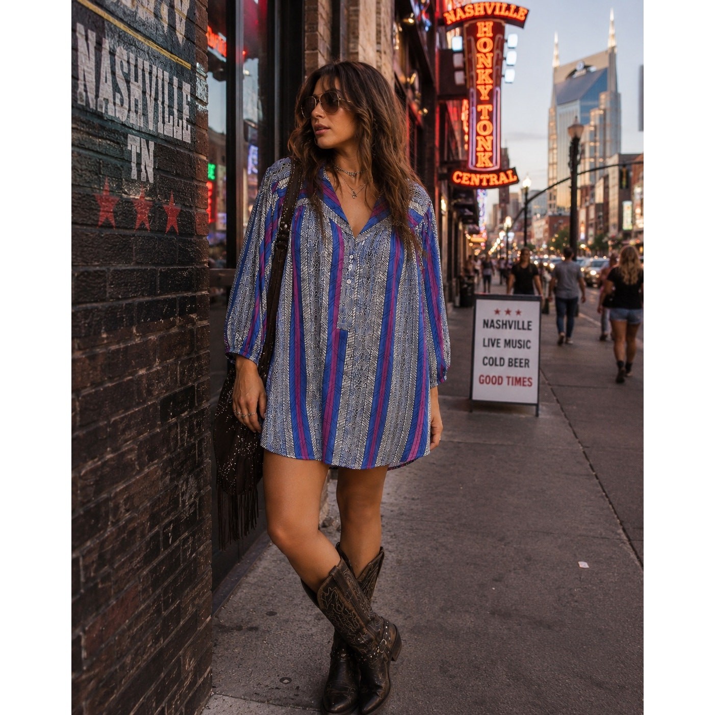 NWT Vintage 16 Dani J USA Oversized Shirt Tunic Dress Boho Art Teacher Deadstock