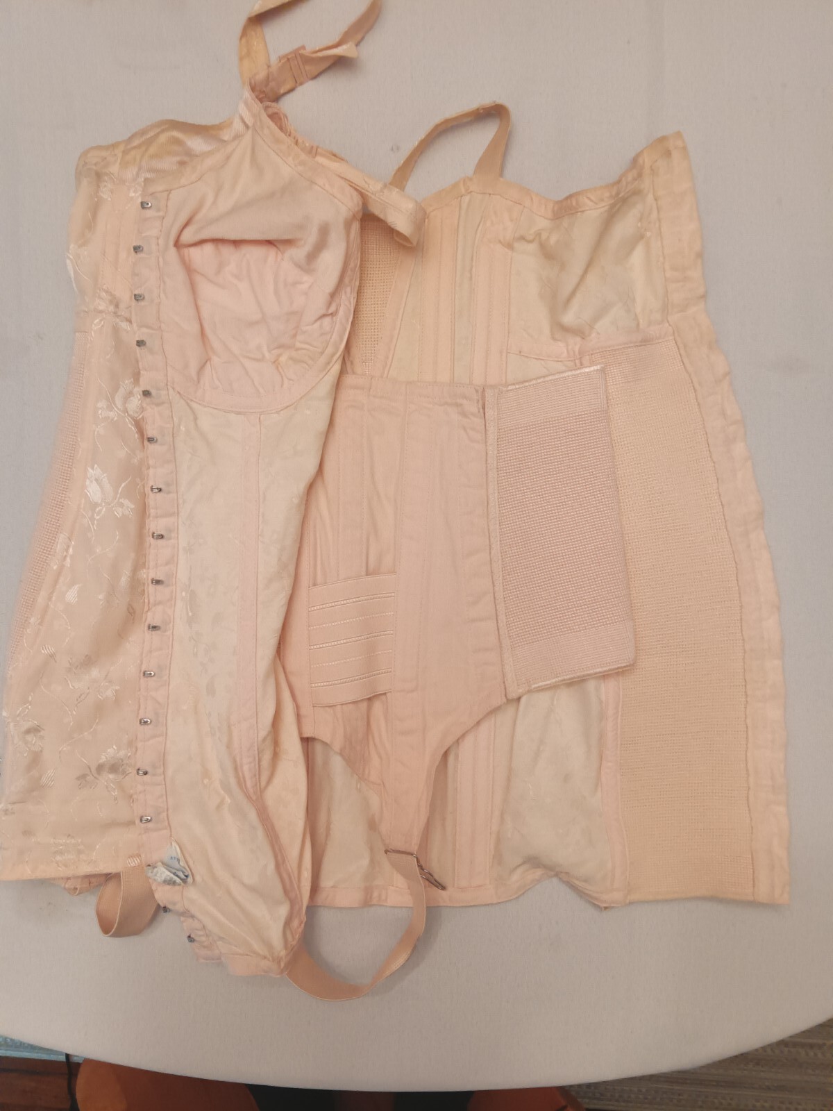1940s 1950s Vintage Shape wear Girdle And Courset, Pink Floral Undergarments