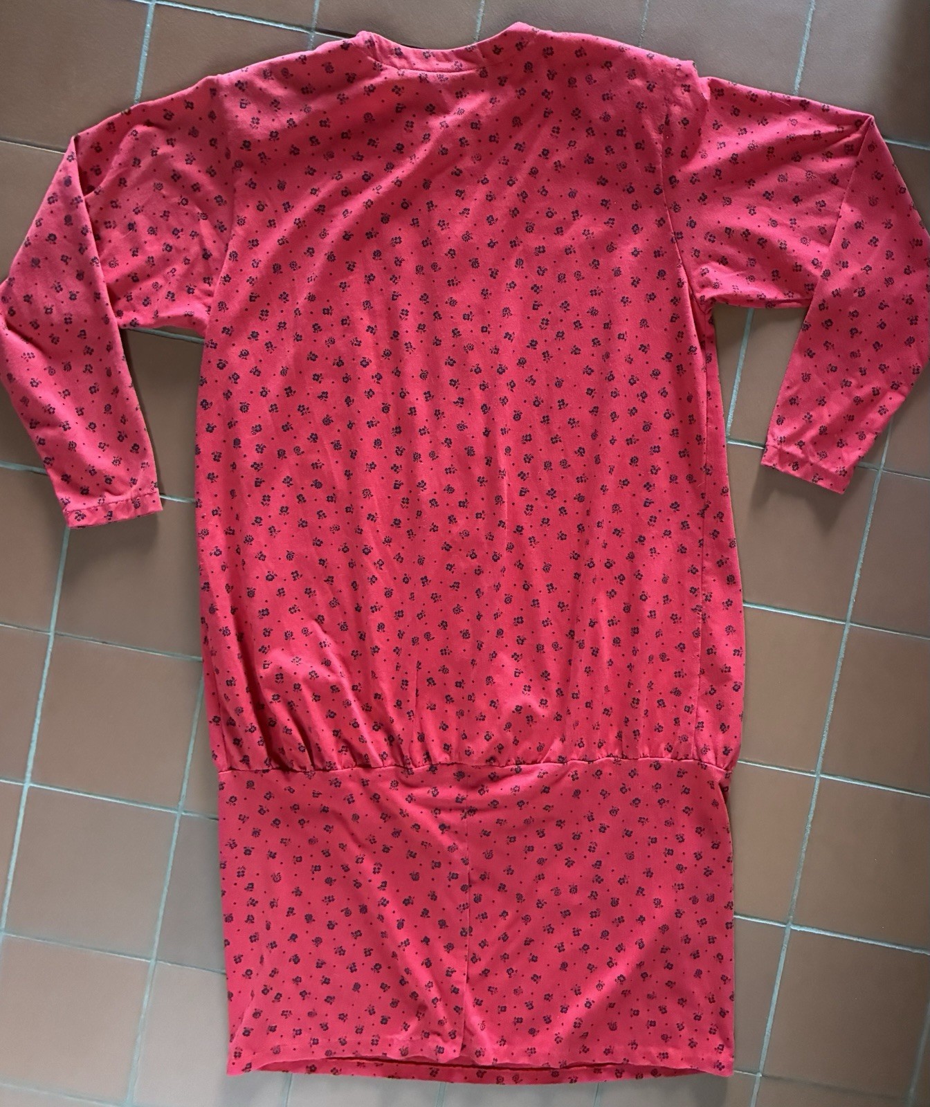 Vintage 1980s ZERO TO 9 Cherry Red Drop Waist Long Sleeved Dress Shoulder Pads M