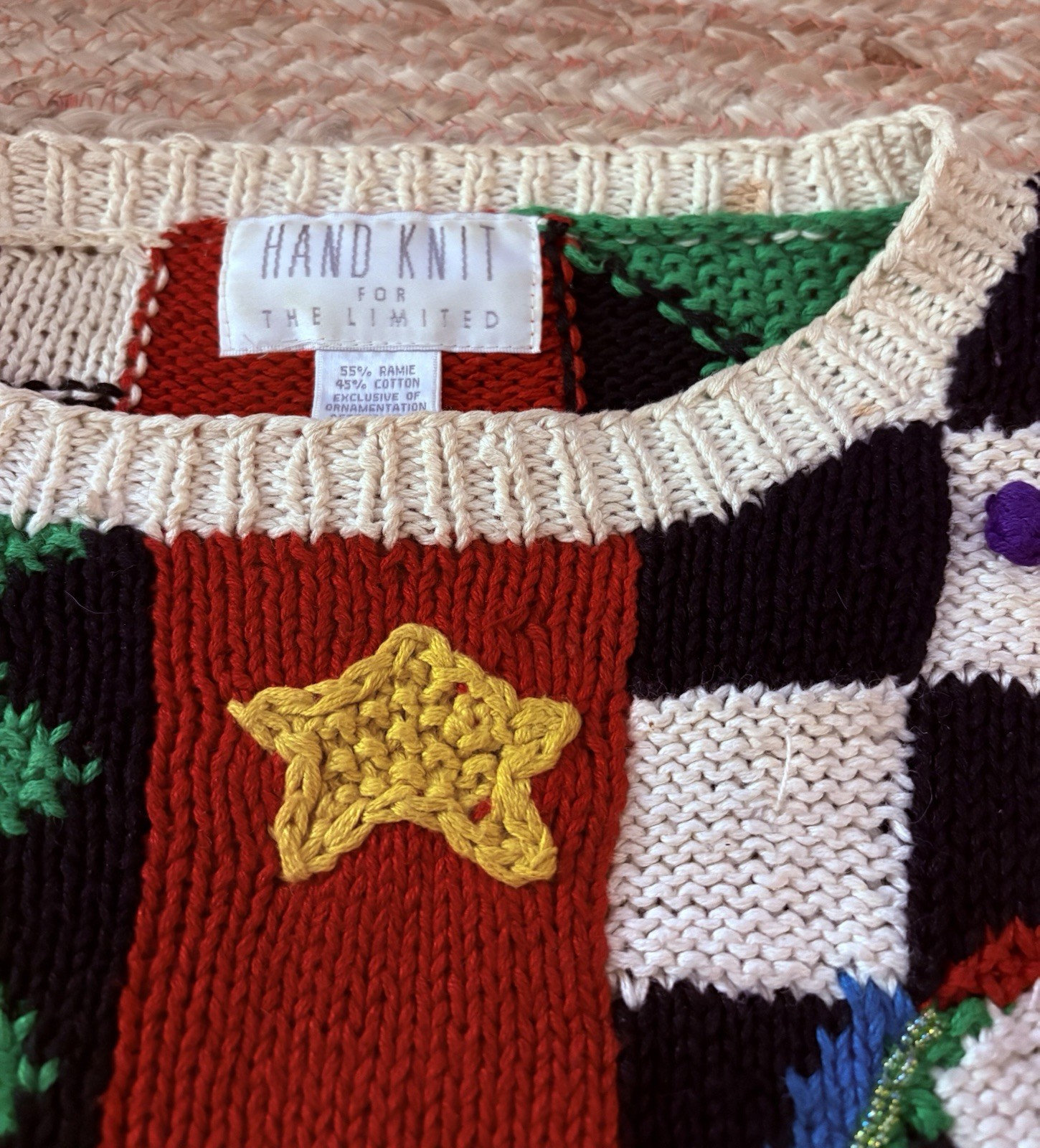 Vintage HAND KNIT FOR THE LIMITED All-over Pattern Cable Knit Wool Cardigan M/L