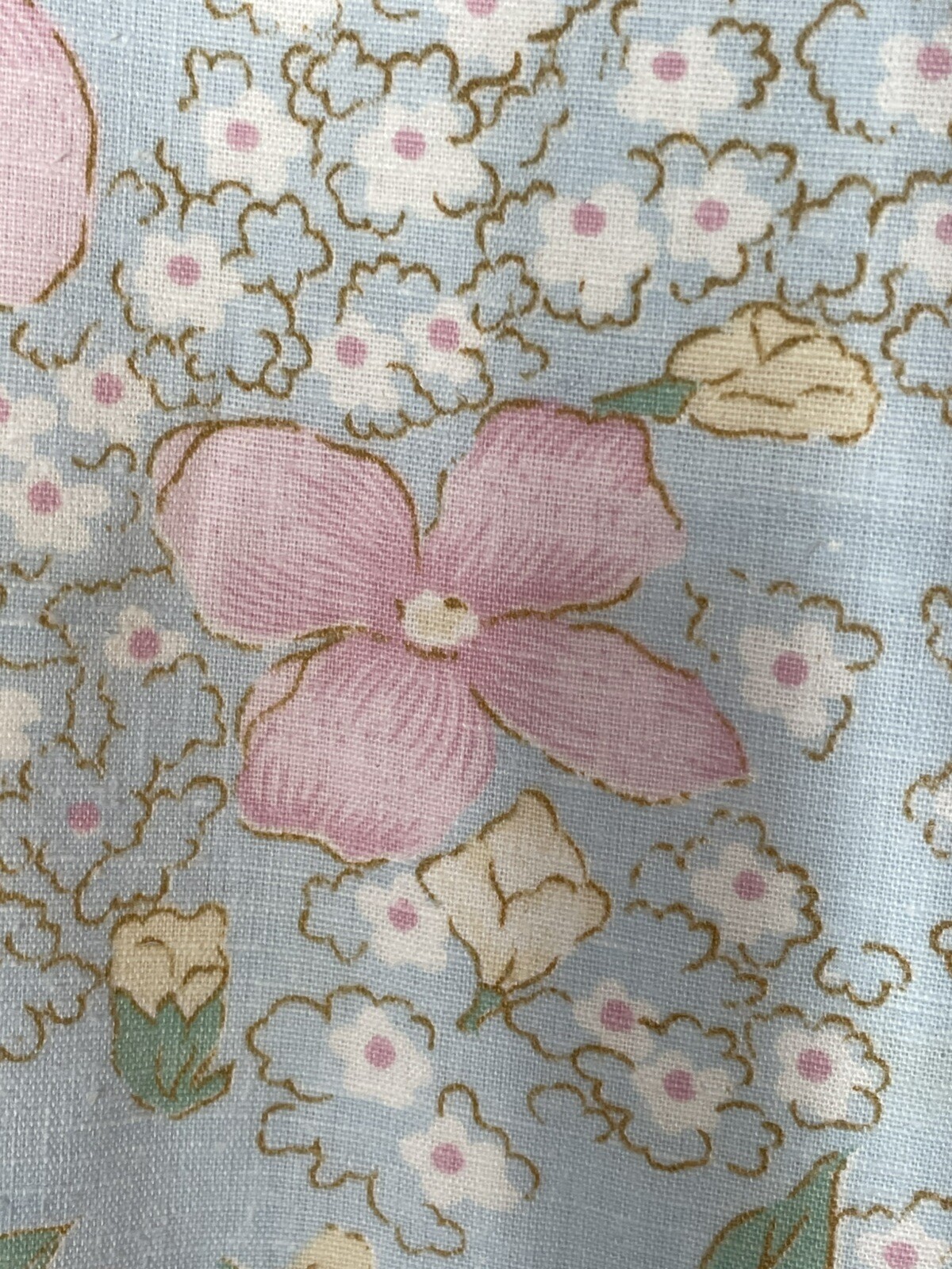 VTG Coquette Dress CottageCore Pastel Floral Drop Waist Sleeveless Lace Trim S