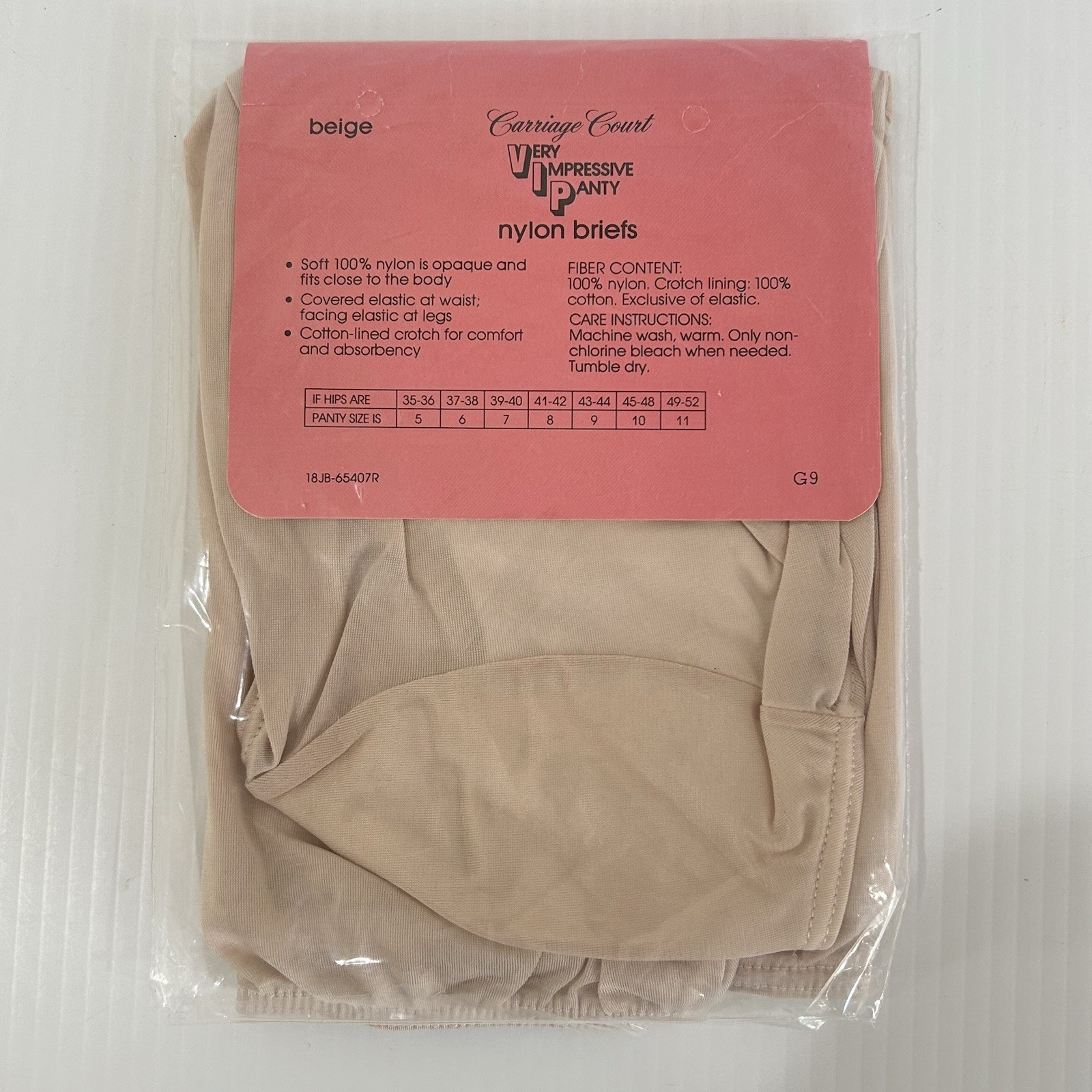 Vtg Nylon Panties Granny Briefs Full Hi Waist Sissy Beige Sz 10 & 11 – 3 Pair