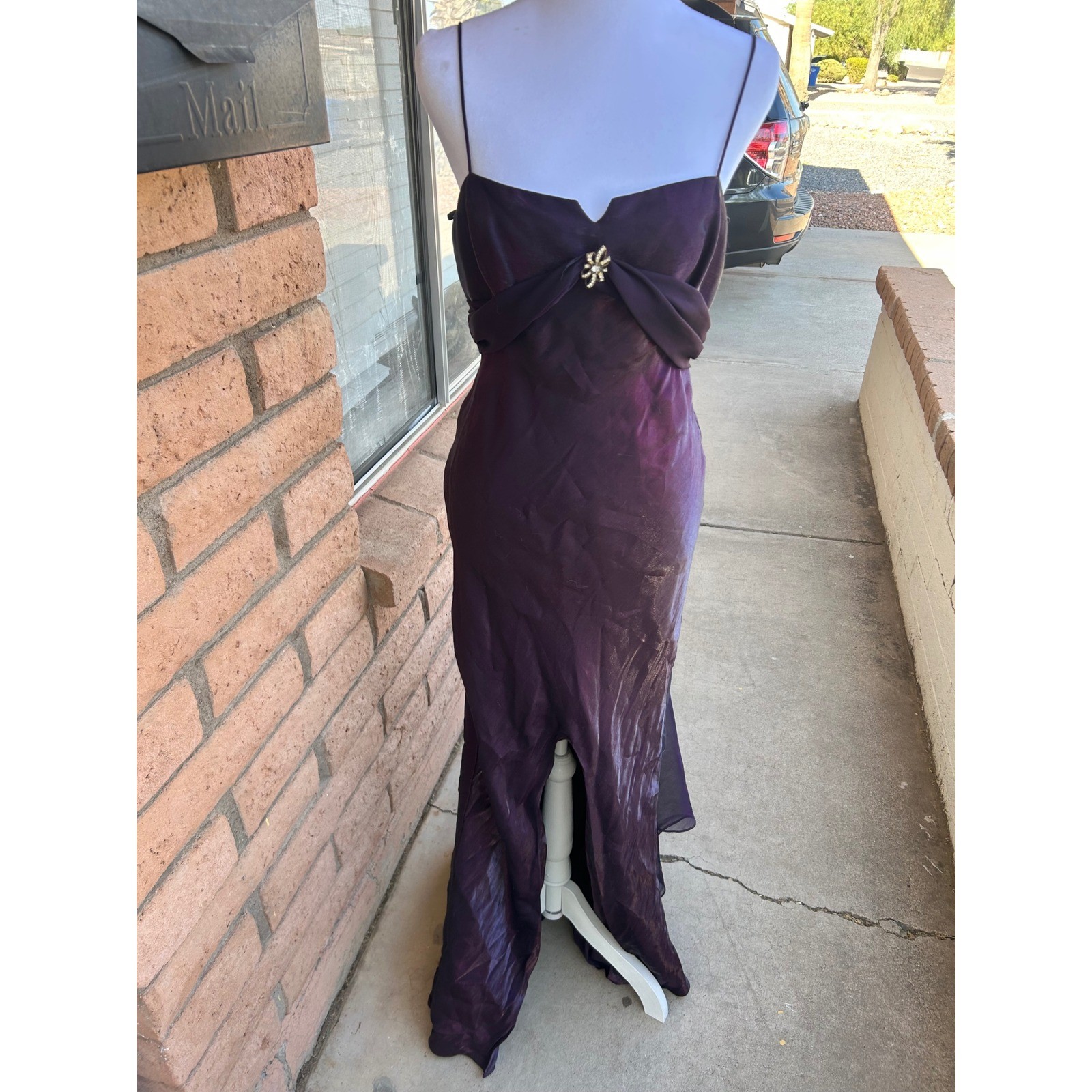 Dave & Johnny Vintage Iridescent Purple Gown 90s Dress Sz 7-8 Maxi Whimsigoth