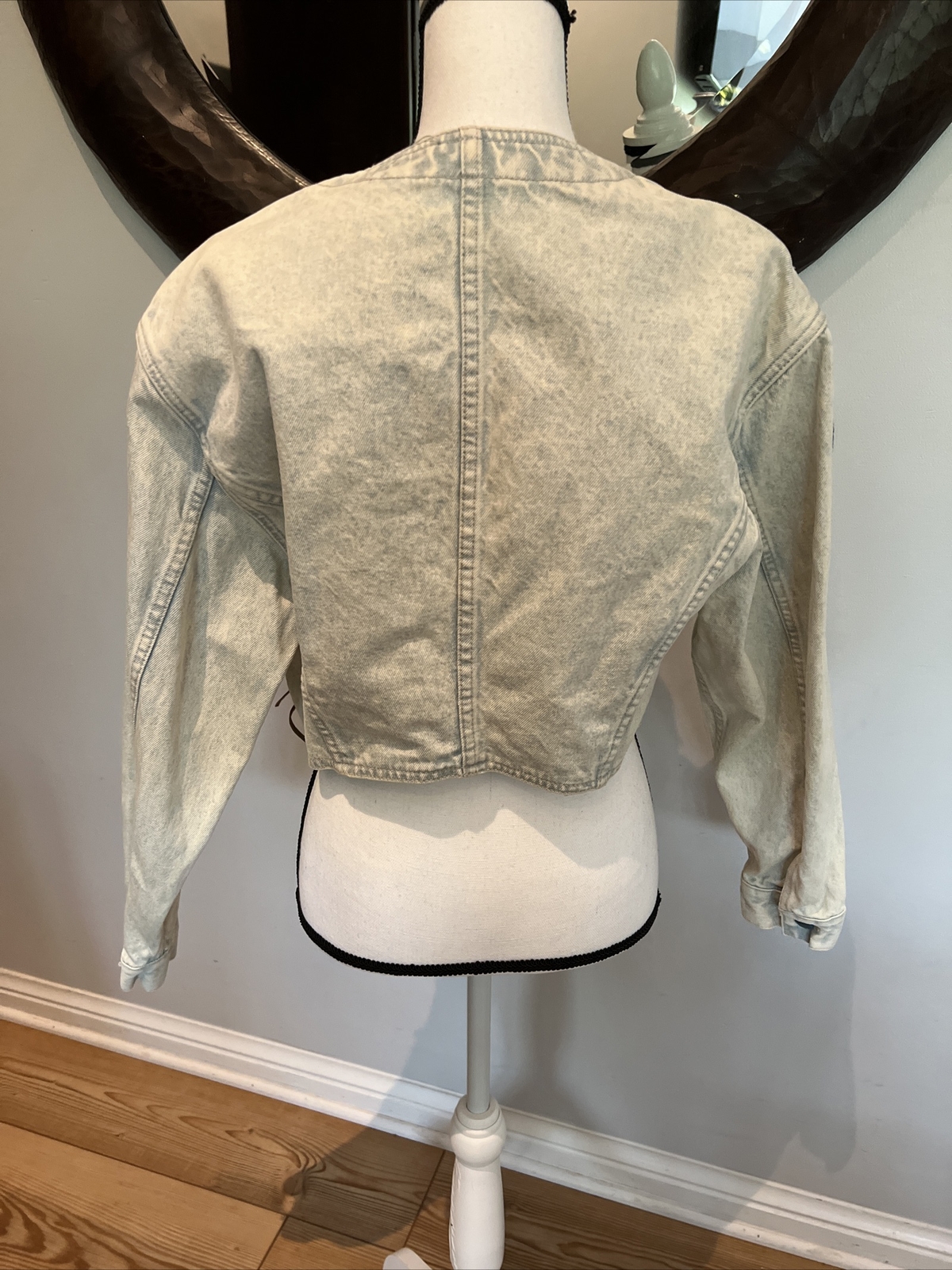 VTG Original LA Gear Cropped Acid Wash Blue Jean Denim Jacket Large Y2K 80s 90