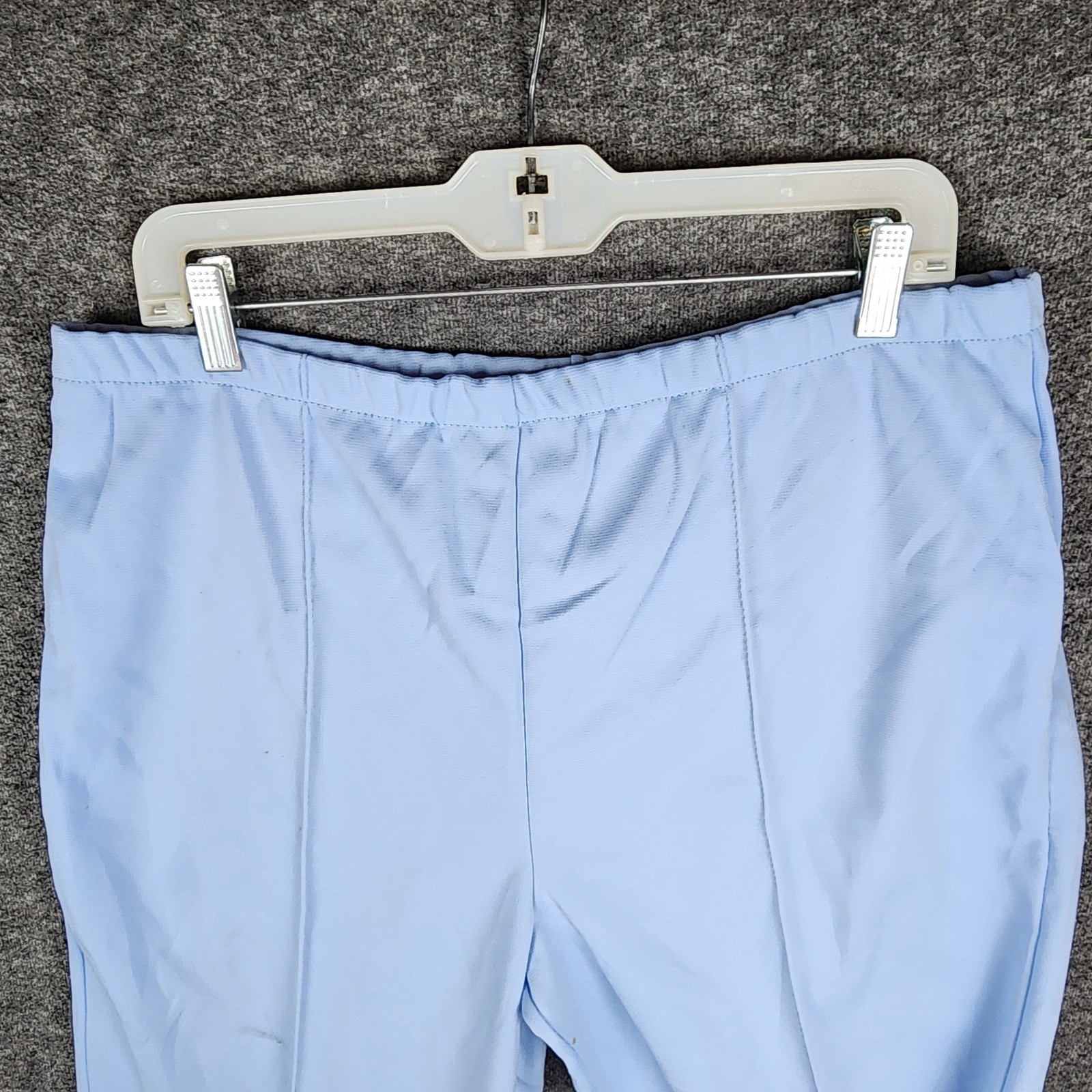 Sears Vintage 70s Pants Womens 20 Sky Blue Wide Leg Elastic Waist Creased Front