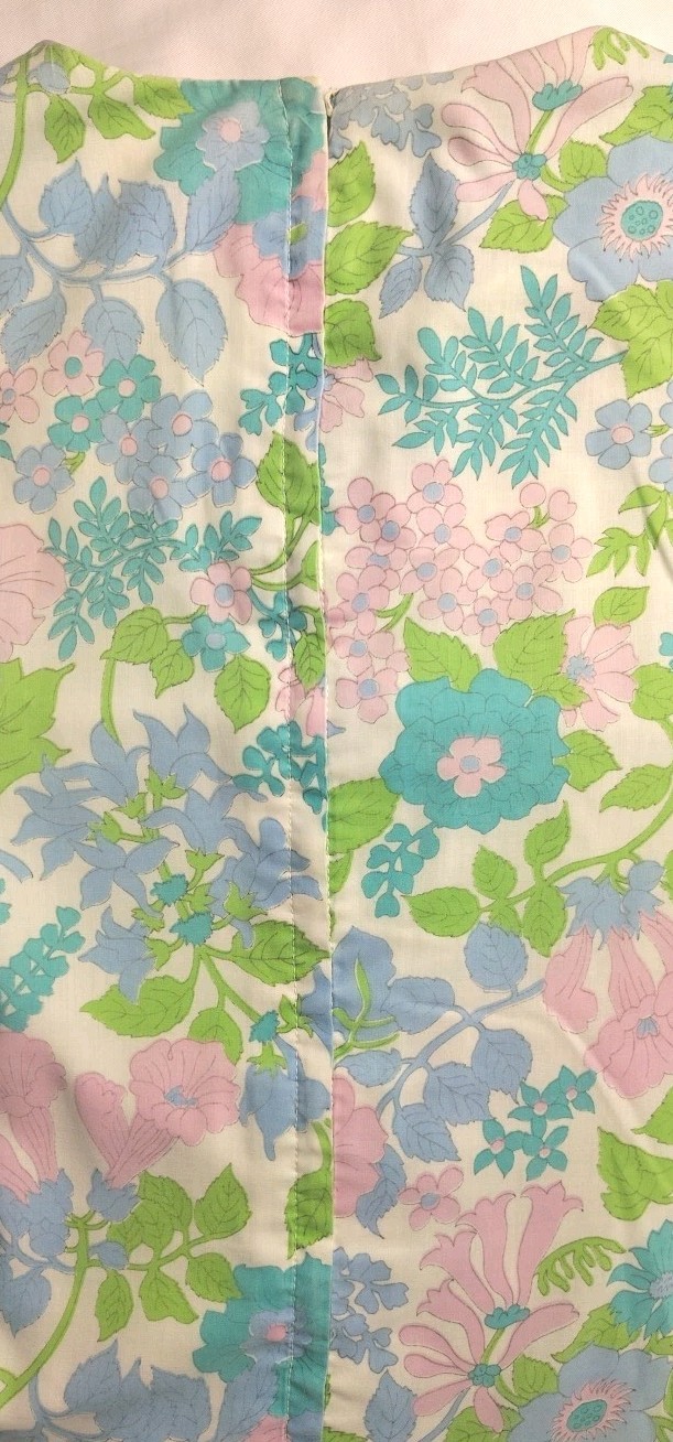 Tanner Of North Carolina Dress Dorothy Cox Cotton Shift Sz 16 Blue Green 1960s