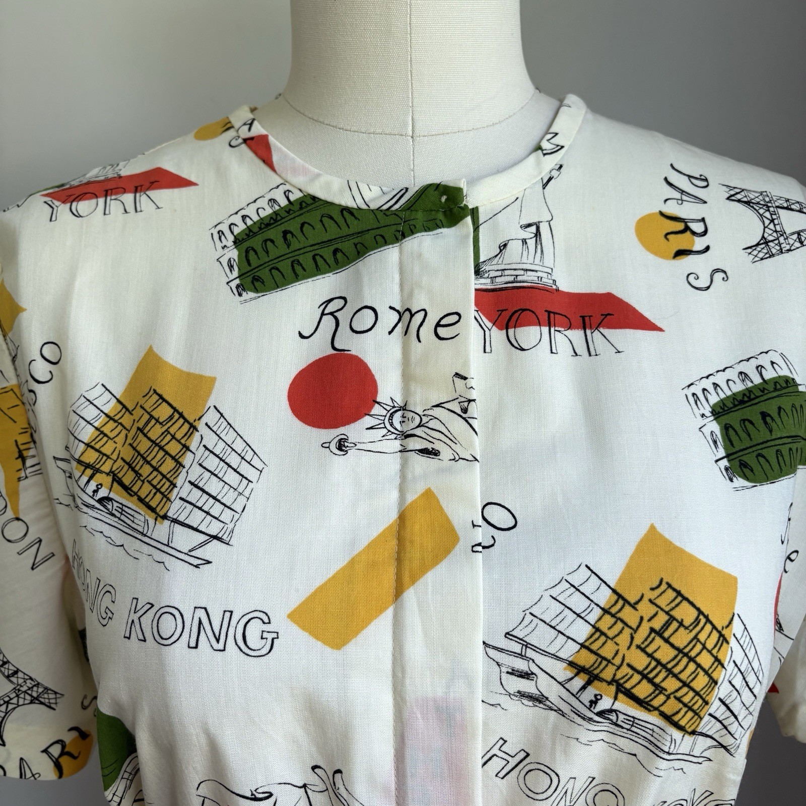 Vintage 1960’s NOS TWA Flight Attendant Stewardess Travel Destinations Dress M