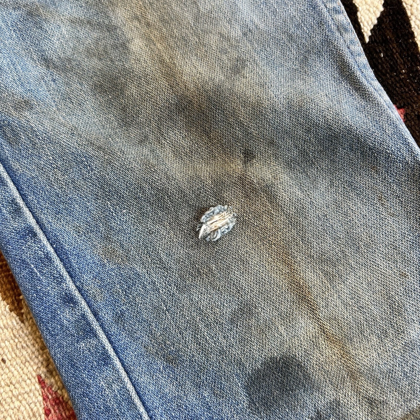 Vintage 1960s 70s Wrangler Boot Cut Distressed Jeans Sz 27 x 30