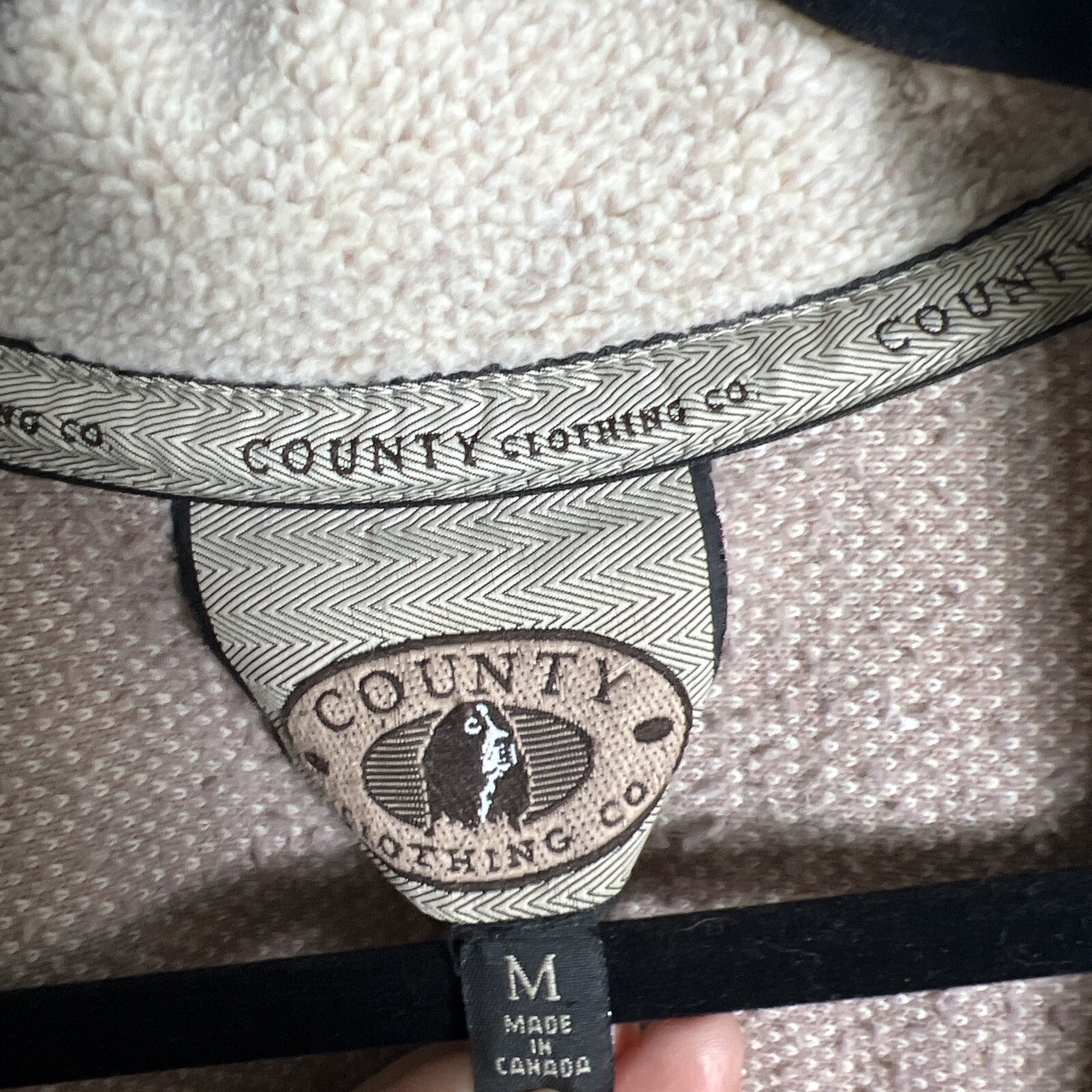 Vintage 90s County Clothing Co Fleece Jacket M Made in Canada Shacket Beige Tan