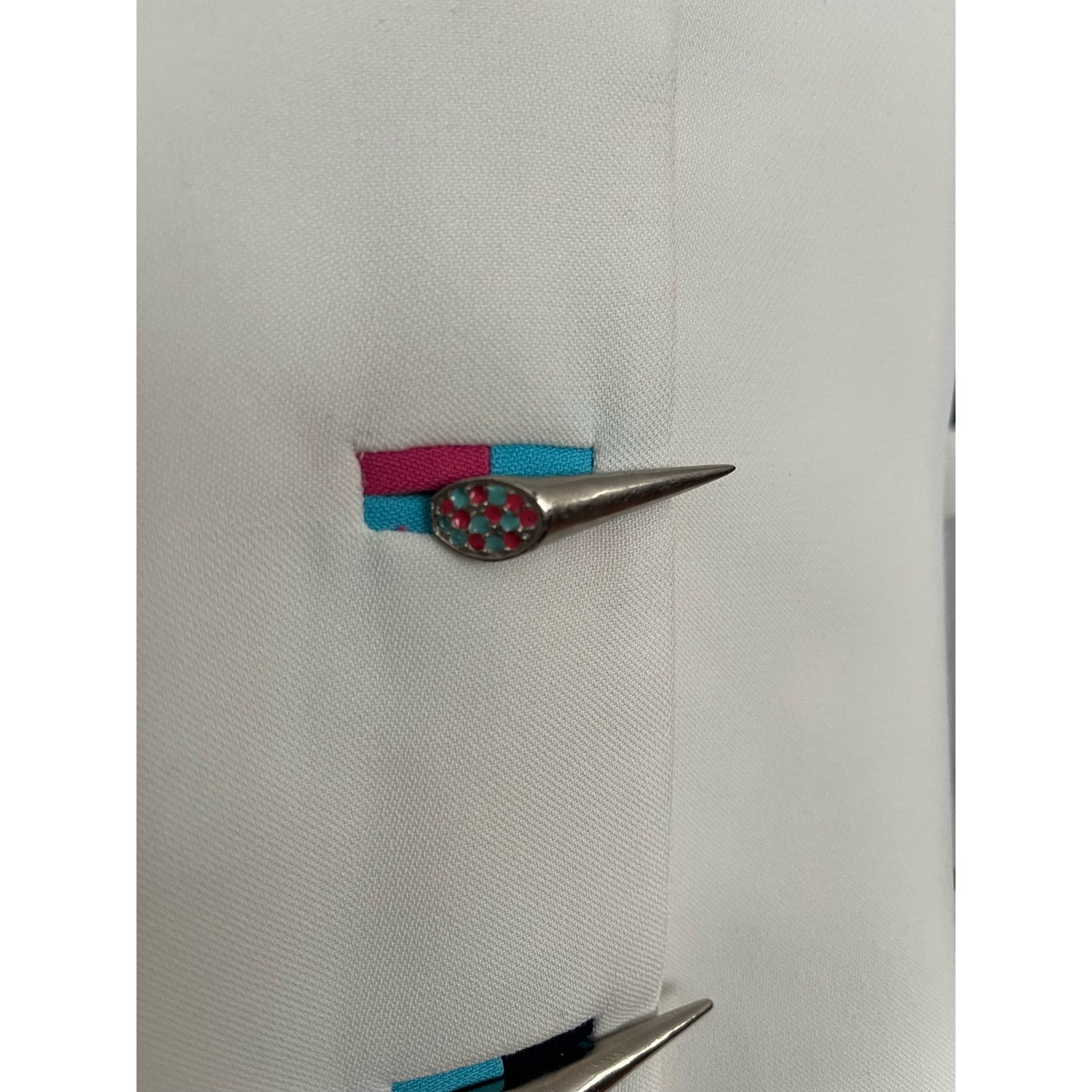 Vintage 80s Blazer colorful trim buttons Hana Class Made in Egypt 42 EU 6 US