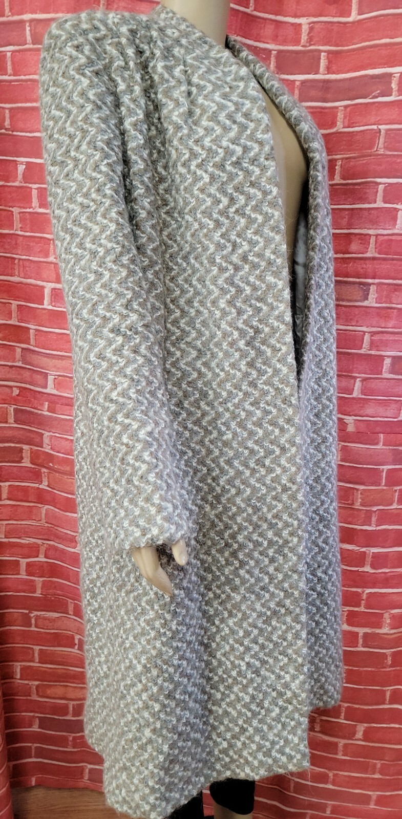 MJ Seattle Vintage 70’s Gray Womens Lined Coat W/Pockets Mohair Size M #CB2