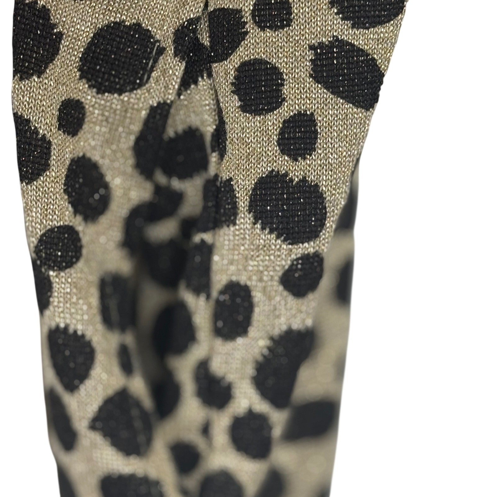 Vintage 90s Leopard Gold Metallic Zip Cardigan Grunge Glam Y2K Mobwife Cheetah