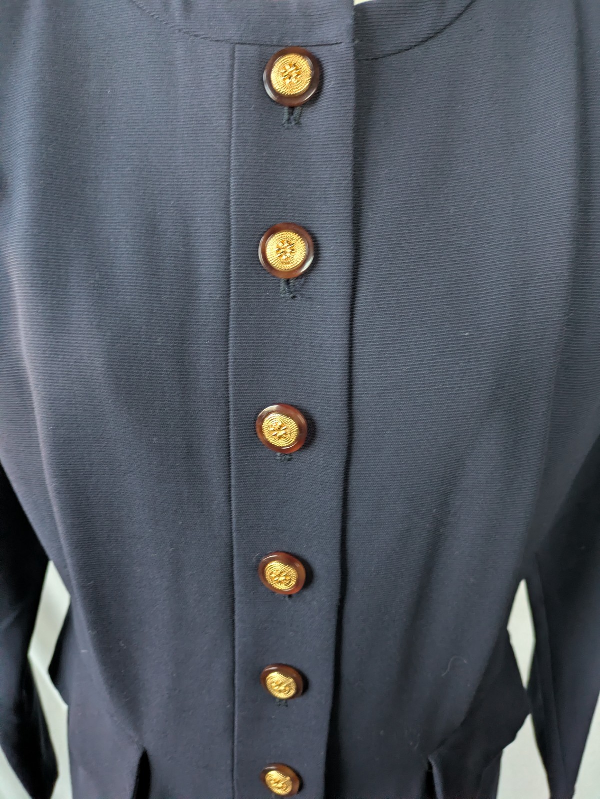 Vintage 1980s Yves Saint Laurent Rive Gauche Tunic Dress Navy Blue S/M VGUC