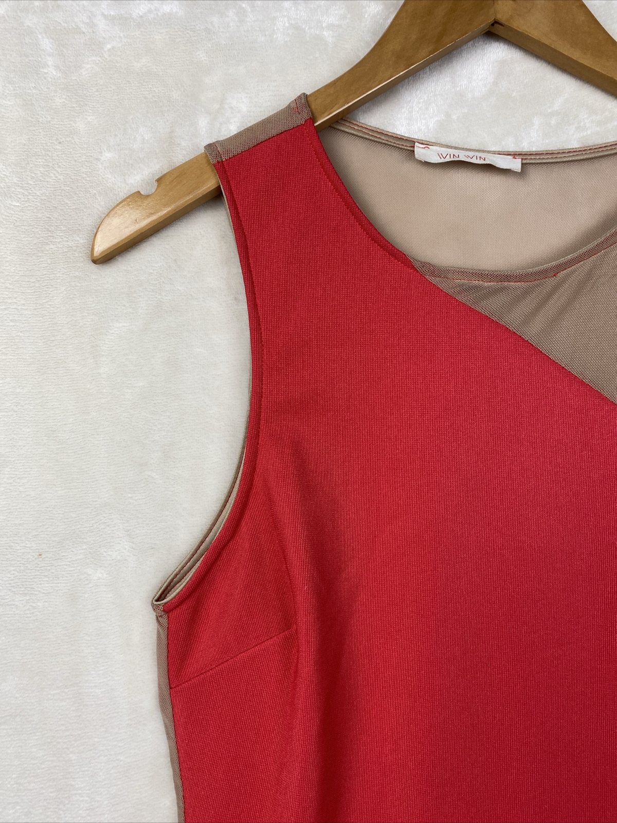 Vintage 70s Winwin Bodycon Dress Womens Small Knit Stretch Asymmetrical Party