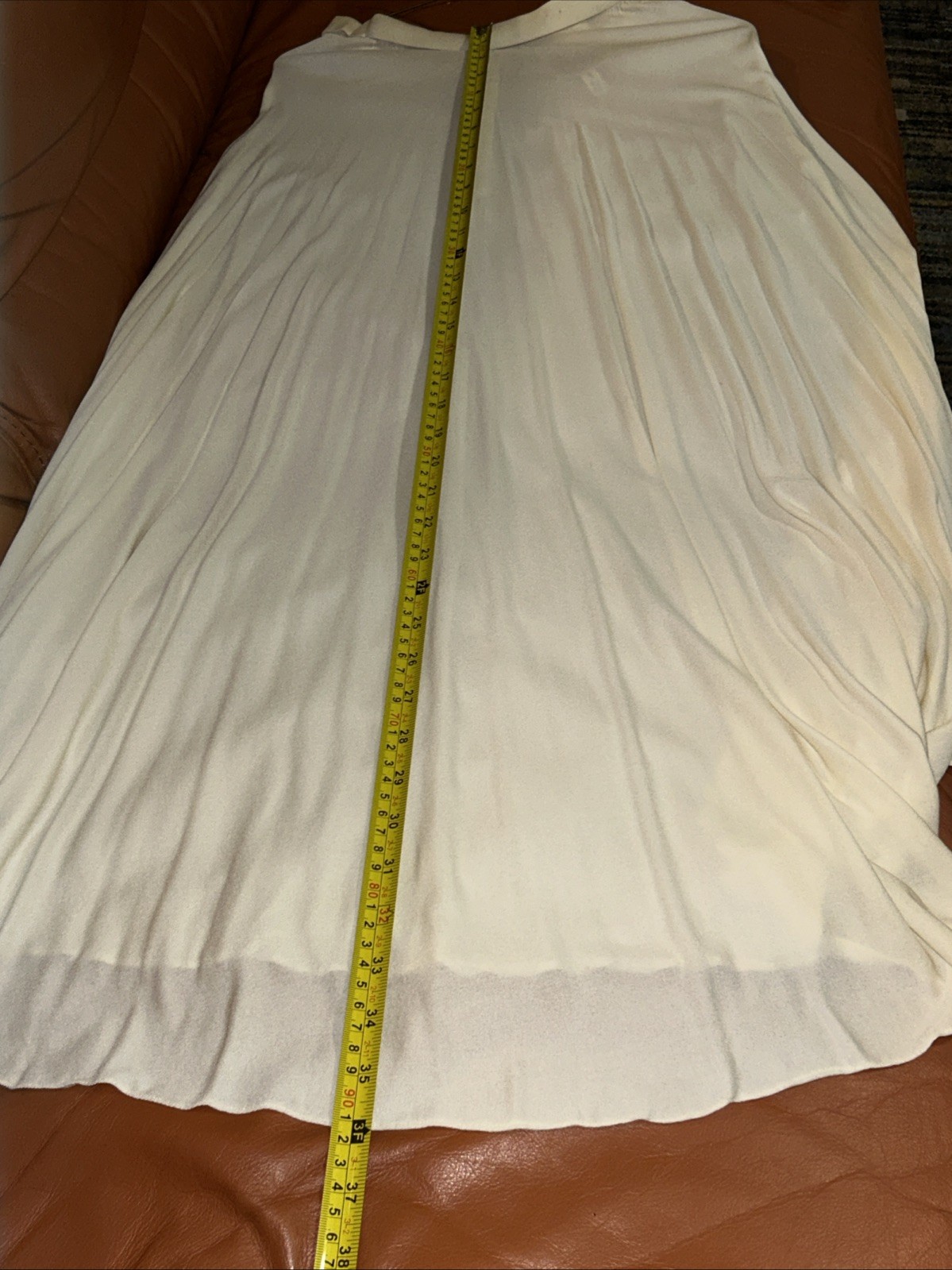 Holly’s Harp Vintage 1960’s Off White / Ivory Skirt – Pleated Full Length -Small