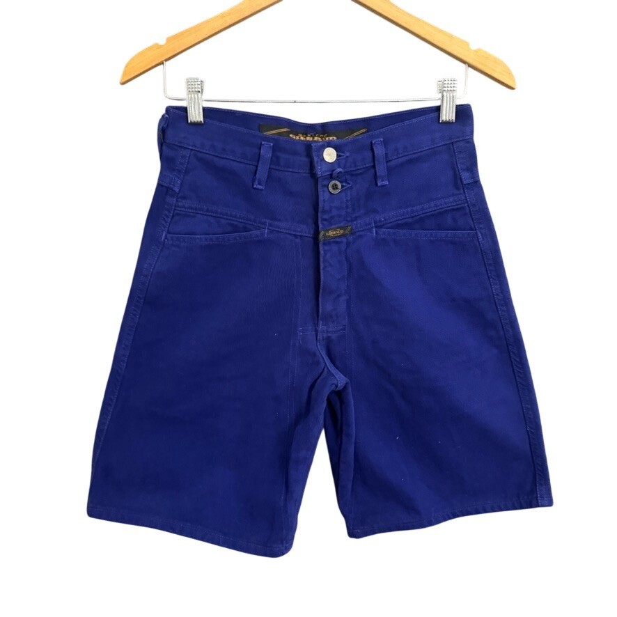 Marithe Francois Girbaud Vintage Royal Blue Denim Shorts Women 16 High Waist 90s