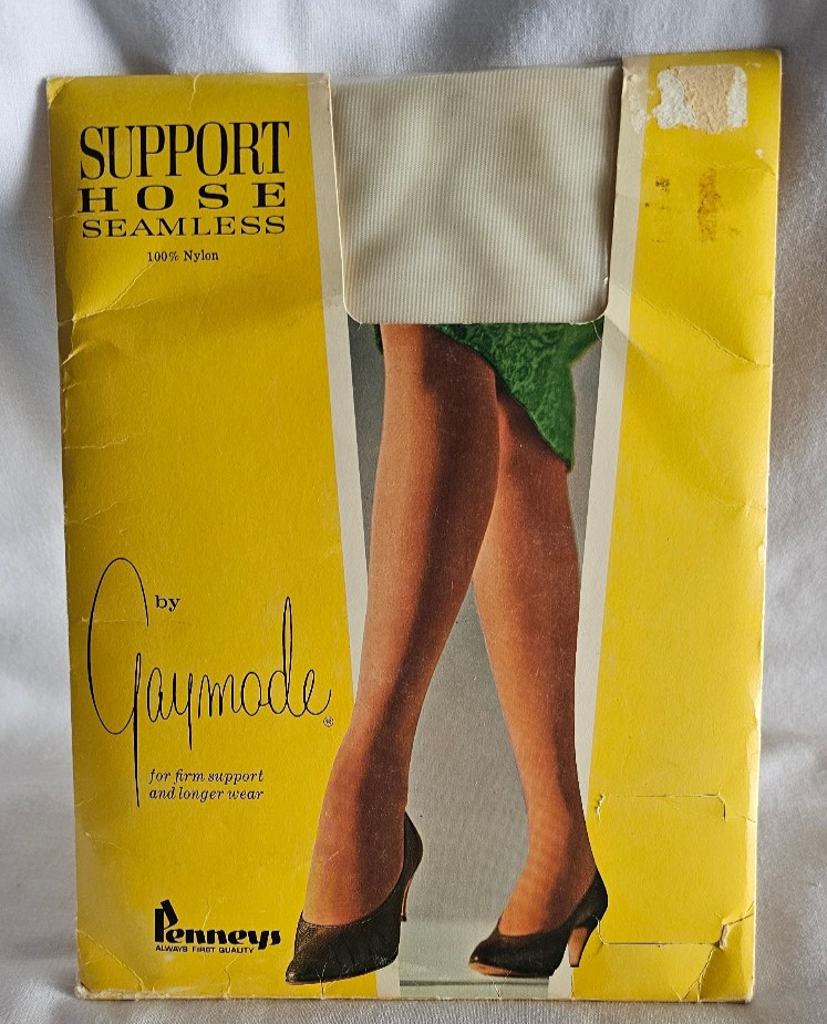 Vintage NOS Gaymode Penneys Hose Seamless D Long White