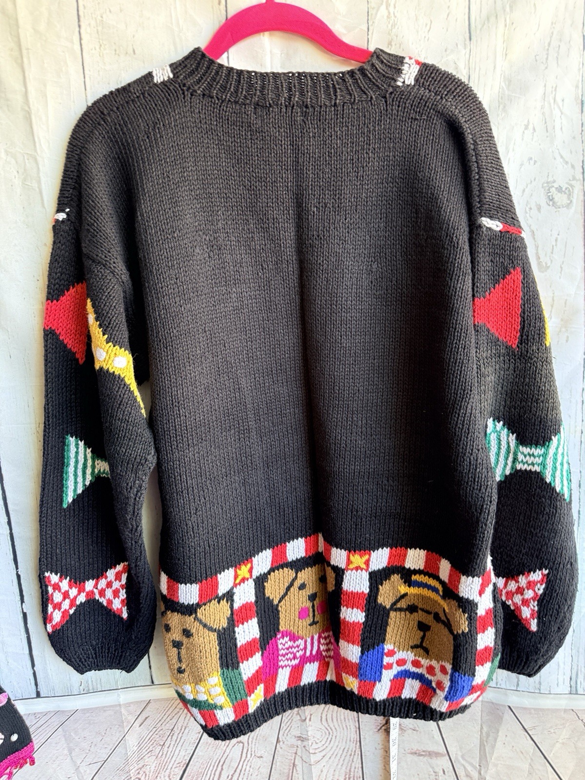 Vintage 80s-90’s Teddy Bear Sweater Grannycore Grandma Teacher Whimsy L