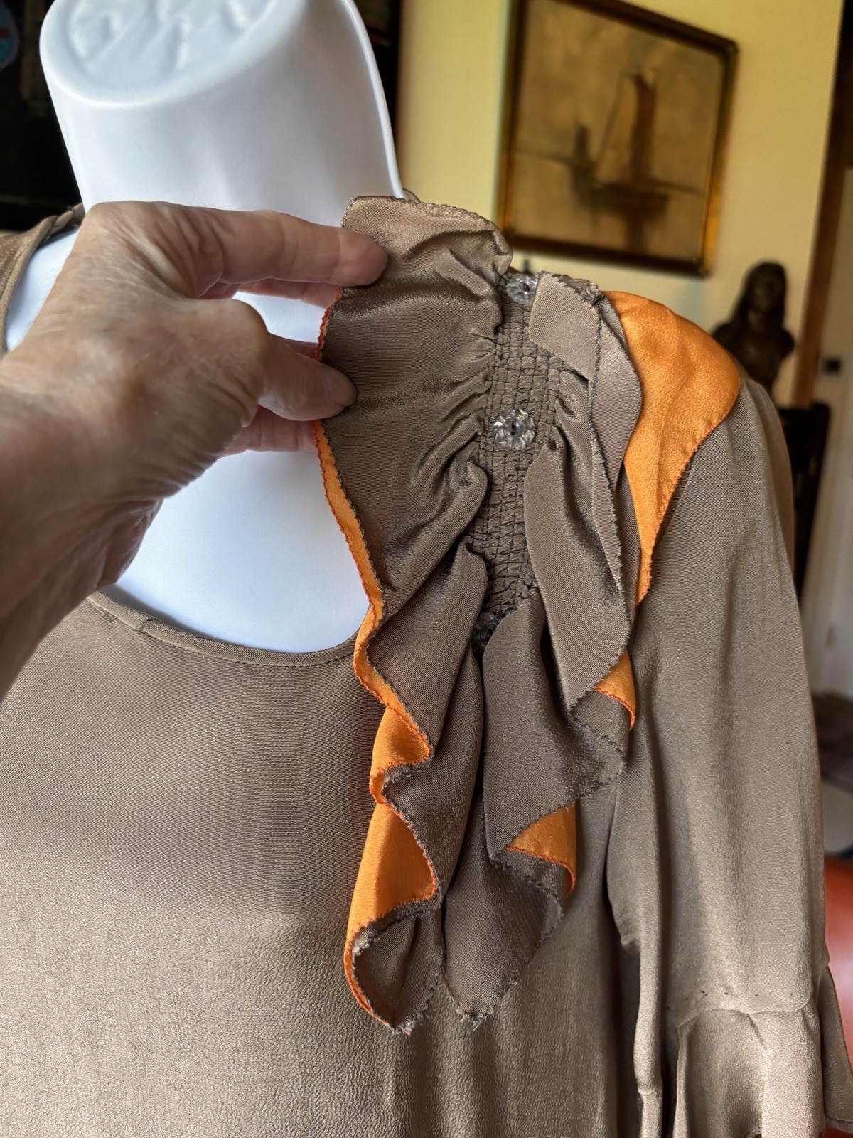 Antique Late 1920’s Early 1930s Vintage Drop Waist Dr