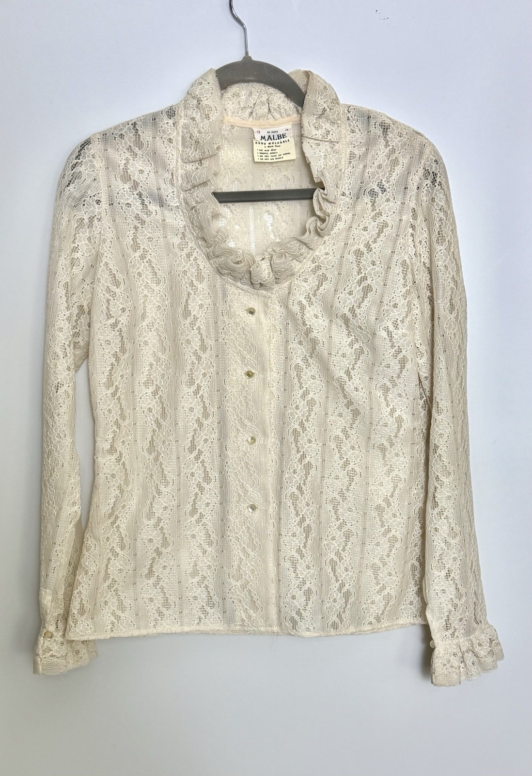 Vintage Malbe Lace Button Down Blouse ~ 9/10 ~ 60’s