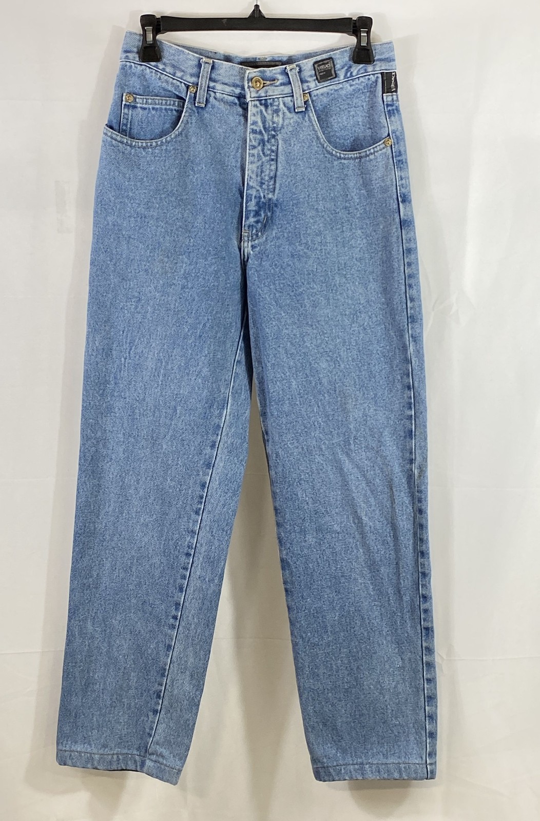 Vintage 90s Versace Jeans Couture Women’s Blue Straight High Rise Jeans Sz 29