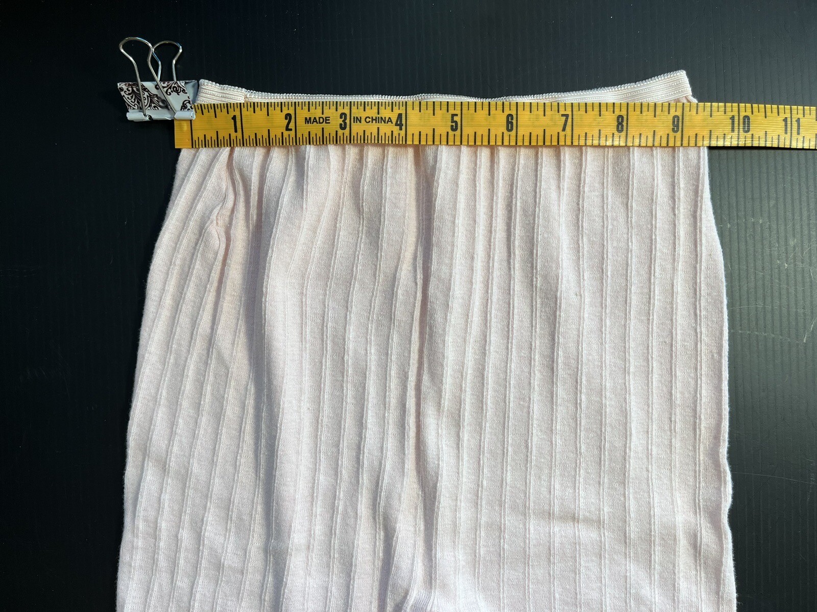 VTG 60-70s STRETCHY RIB KNIT HIGH WAISTED LONG LEG KNICKERS BLOOMERS PINK (2)