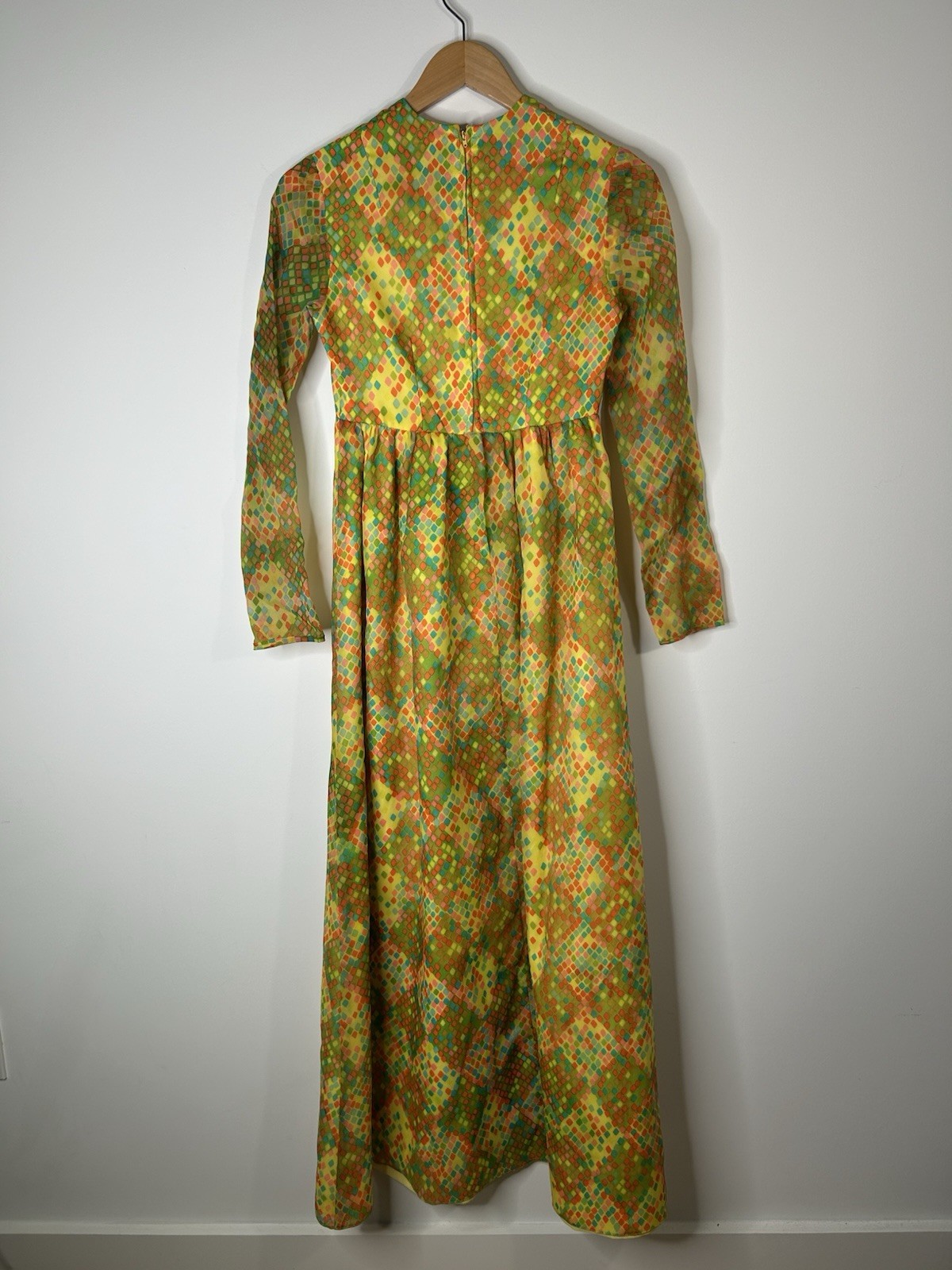 Vintage 1970’s Dress Women’s Multicolor Checkered Aline Party
