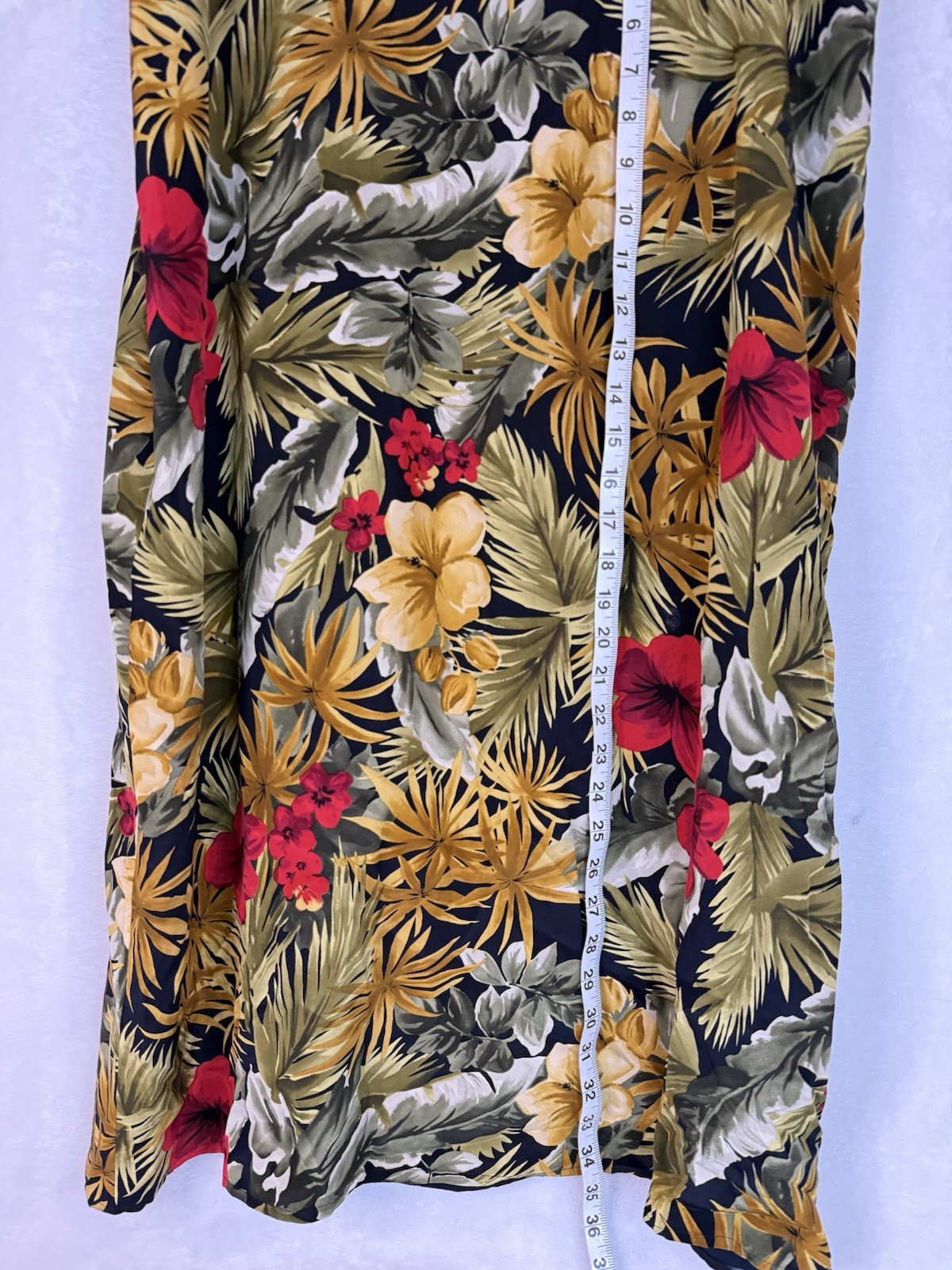 Liz Claiborne Y2K Silk Tropical Skirt 16 Vintage Hawaiian Floral A-Line 🌺🌴