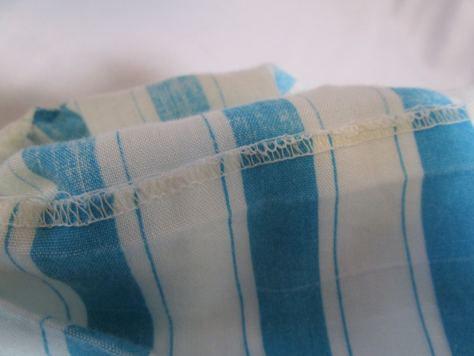 Handmade Vintage Single Stitch Light Turquoise Button Up Short Sleeve Blouse L