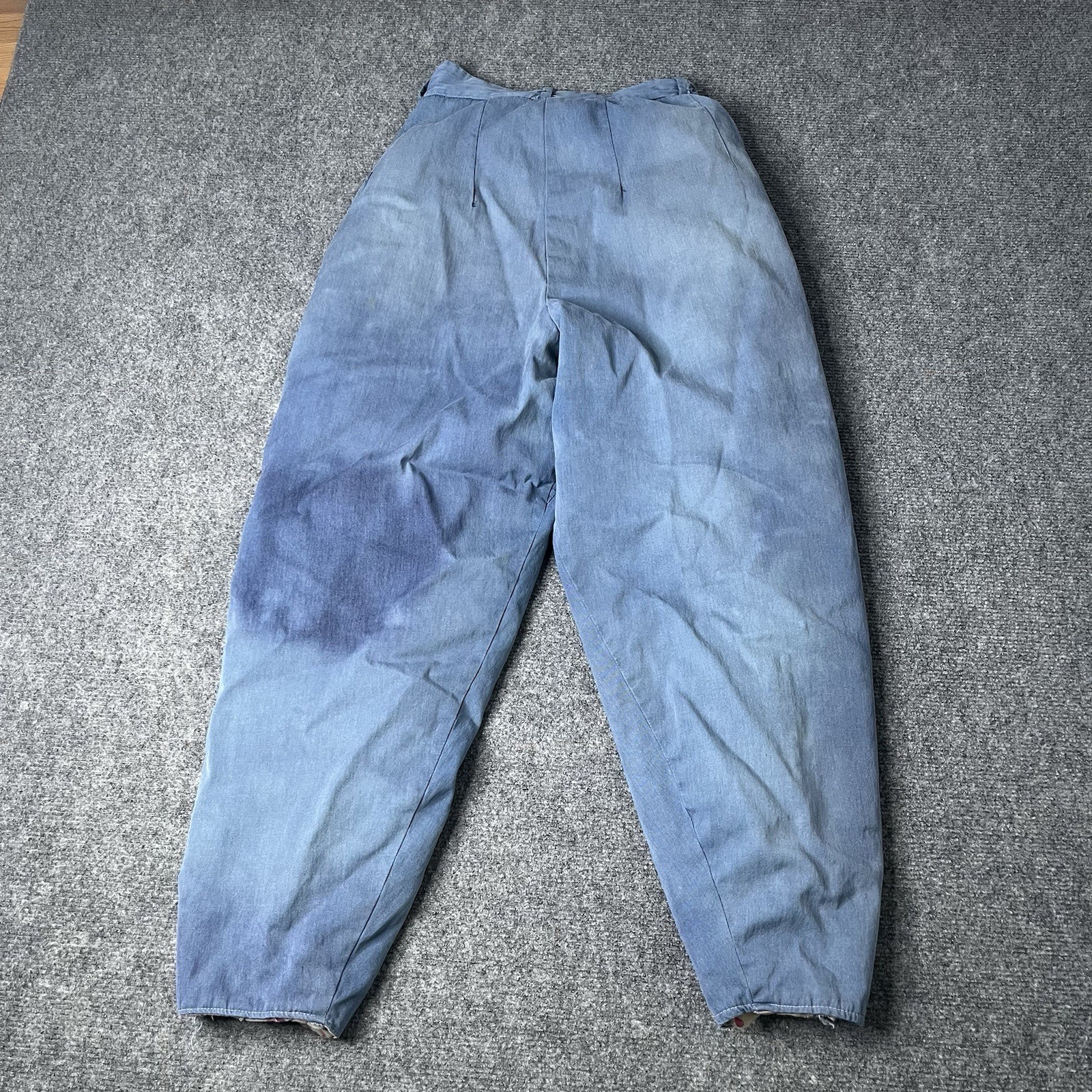 Vtg 50s 60s womens side zip pants pedal pusher workwear farm worn Distressed