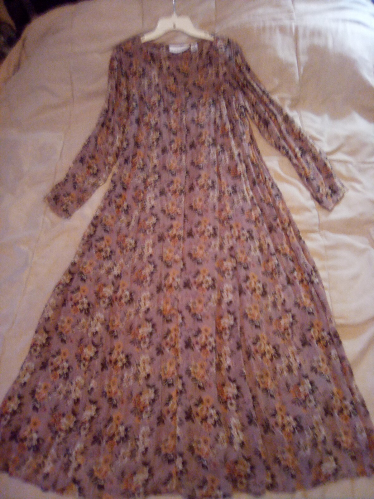 Vintage Passports Pier 1 Imports Long Sleeve Button Down Fit and Flare Dress