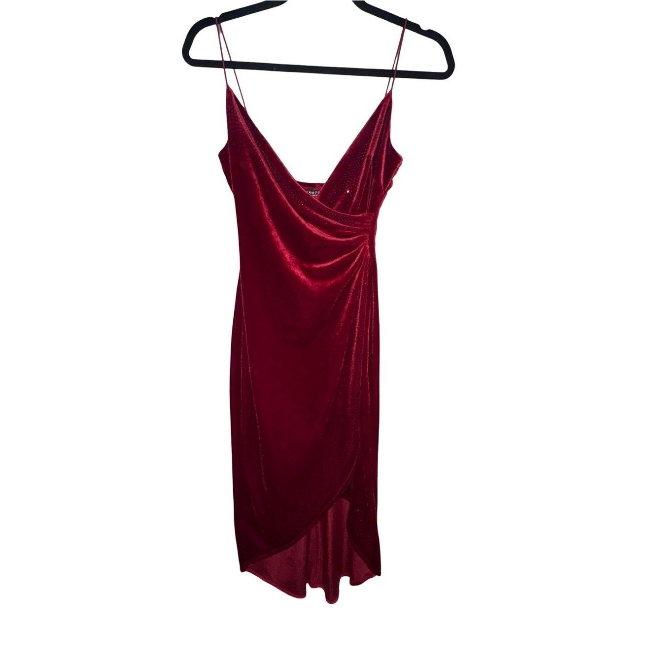 Rampage VTG mob wife vampy Red Velvet Slip Dress Sz S Y2K Gossip Girl Midi Dress