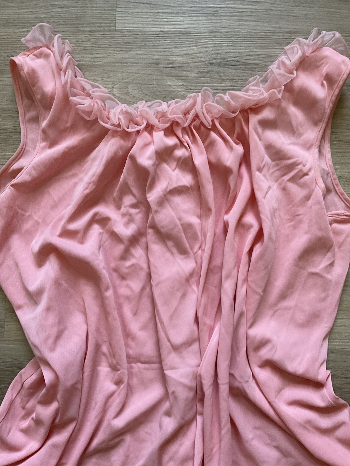 VTG Babydoll Ruffles Nightgown Lingerie Rare Pink Sculptress Intimate Fashions