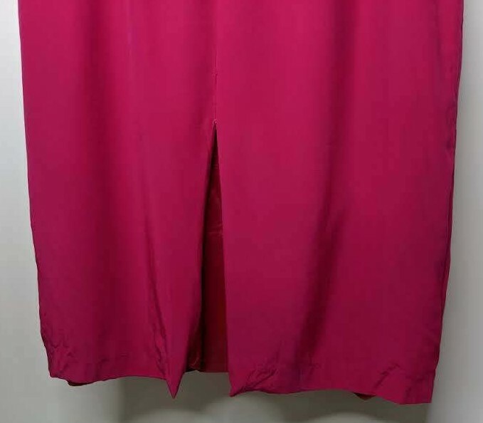 Skirt Hot Pink Vintage Silk Anne French Midi Straight Pencil Below Knee Mod 12