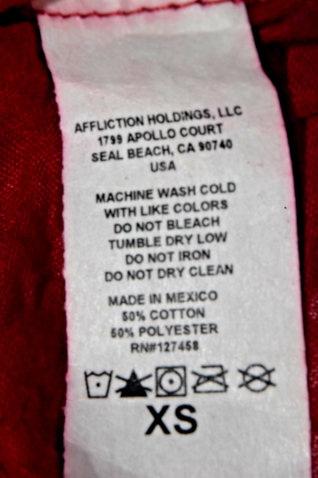 Vintage Affliction Priscilla Burnout Baby Tee Size XS Y2K Sangria Red Bling NWT