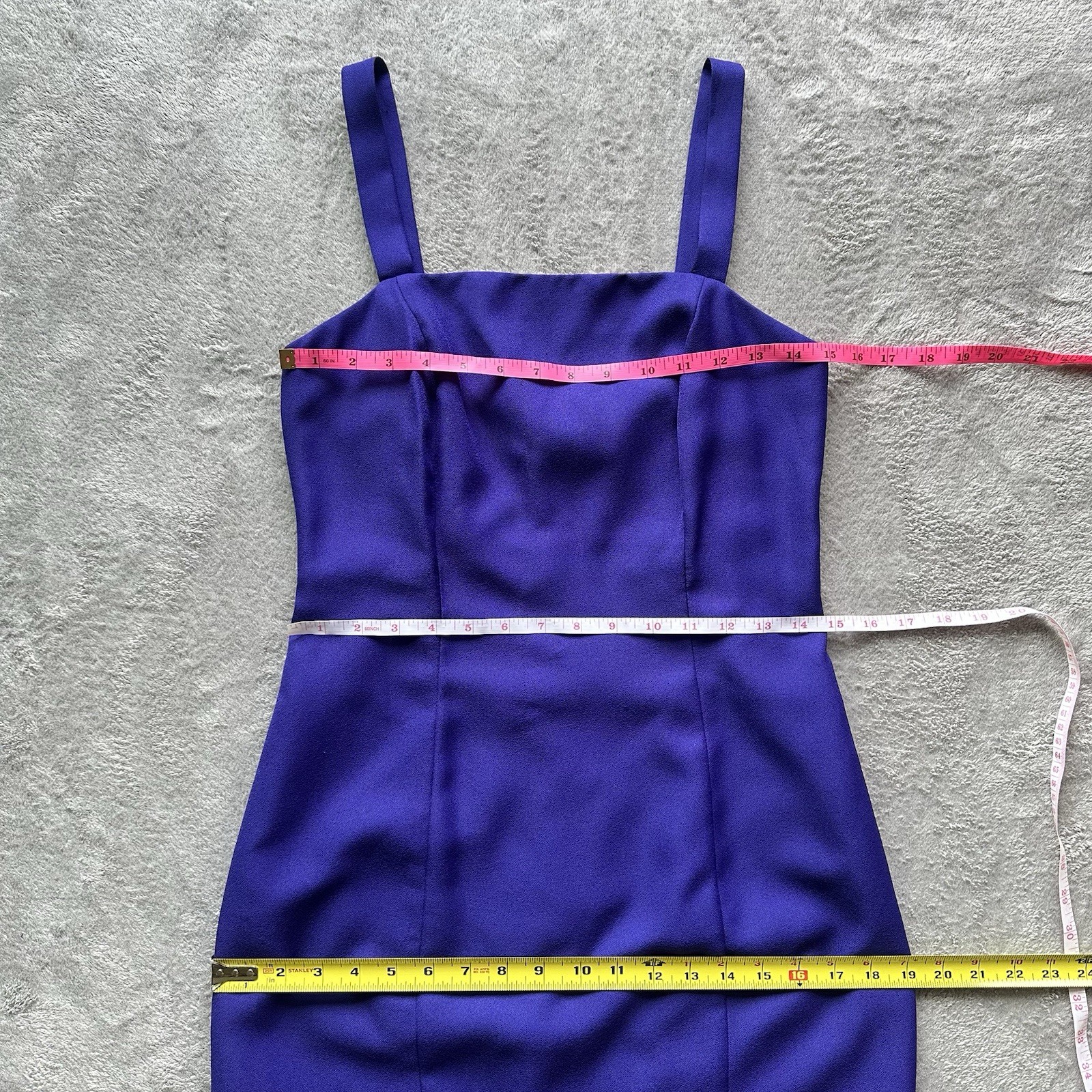 VTG 90s Alex Evenings Purple Maxi Dress 6 USA Square Neck Minimalist Elegant
