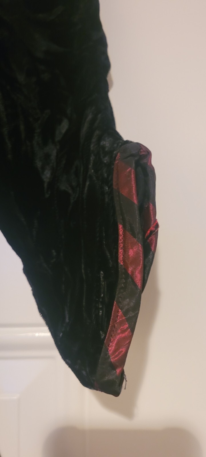 Vintage 1980s Gothic Black And Red Velvet party dress by brass plumb