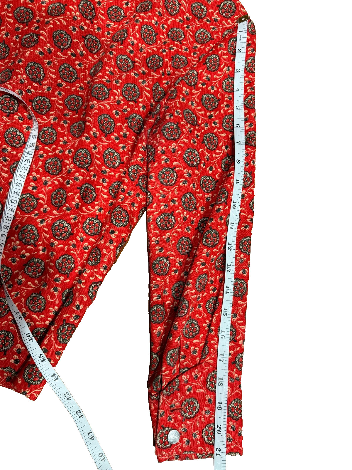 Vintage Red Boho Y2K Print Medallion Jacket Womens Regular Medium Cotton Vintage