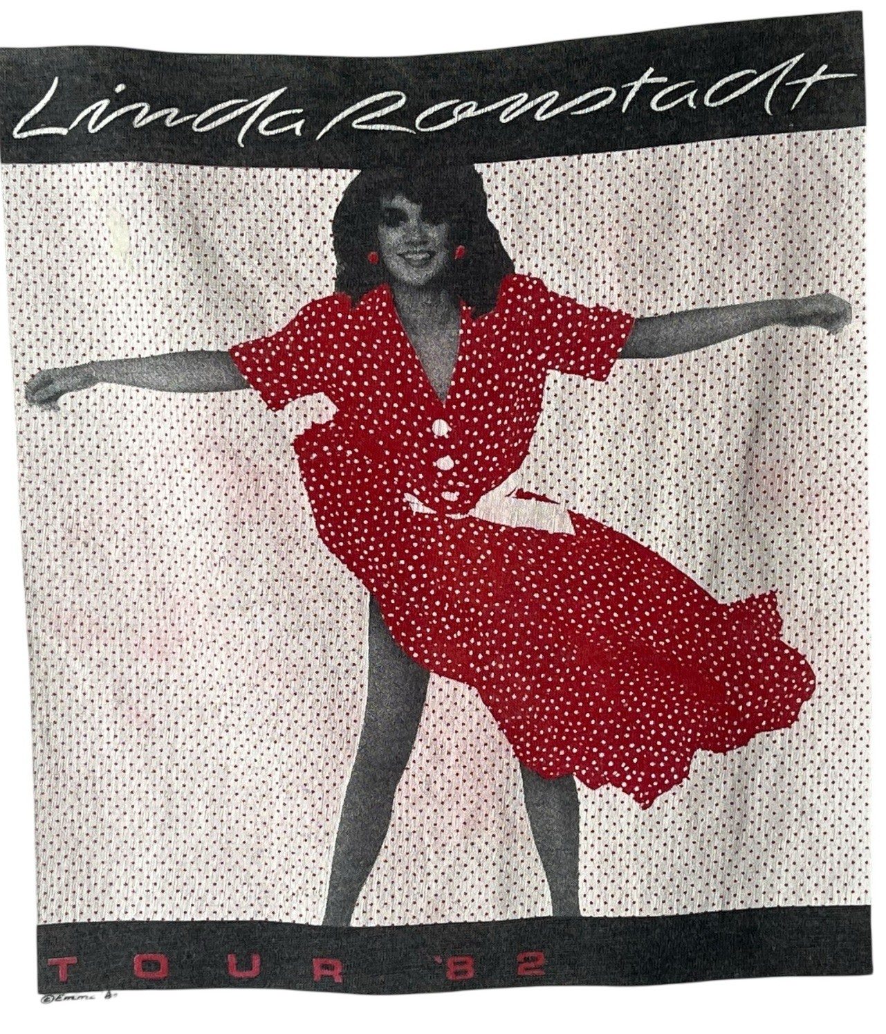 Vintage 82’Linda Ronstadt Concert Raglan Cut T-Shirt Paper Thin Retro Music RARE